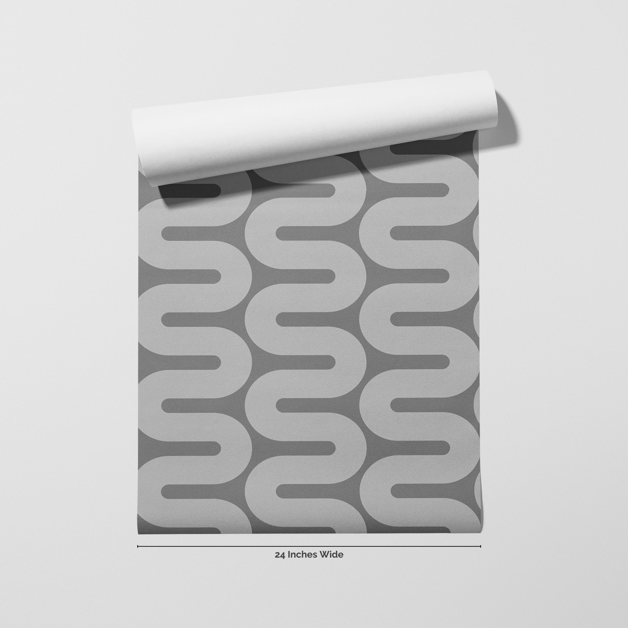 Charcoal Wave wallpaper roll, 24 inches wide
