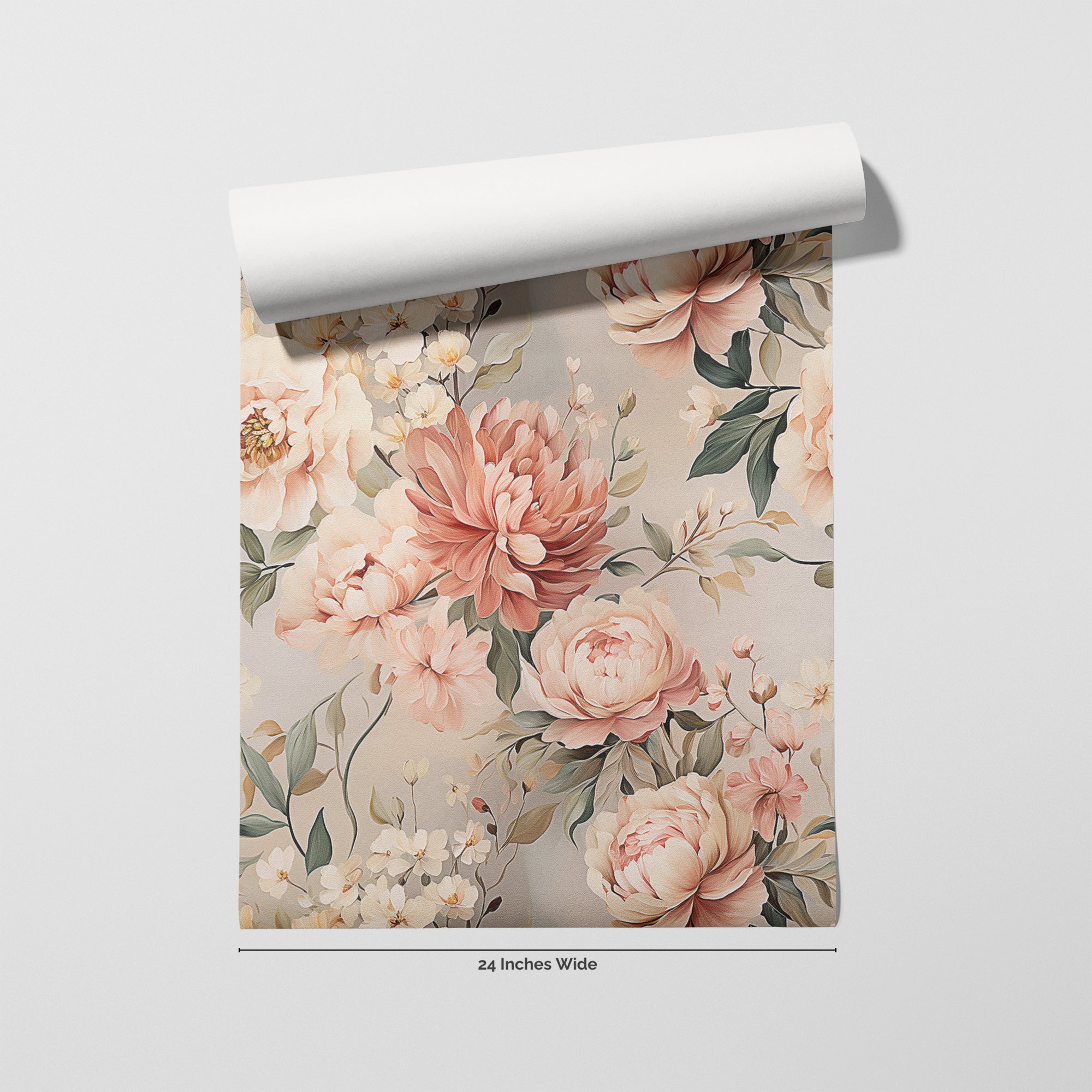 Storybook Rose wallpaper roll, 24 inches wide