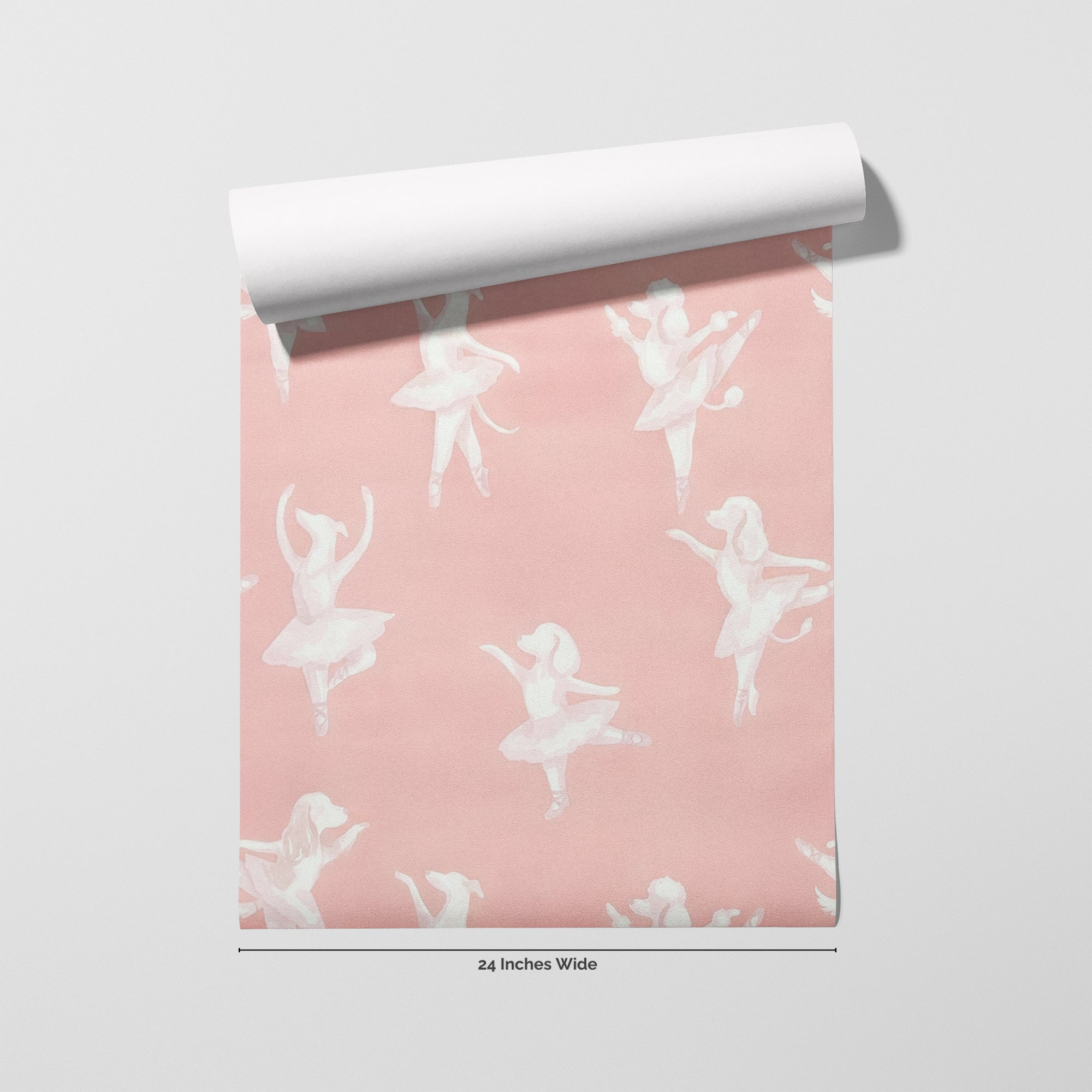 Puppy Ballet wallpaper roll, 24 inches wide
