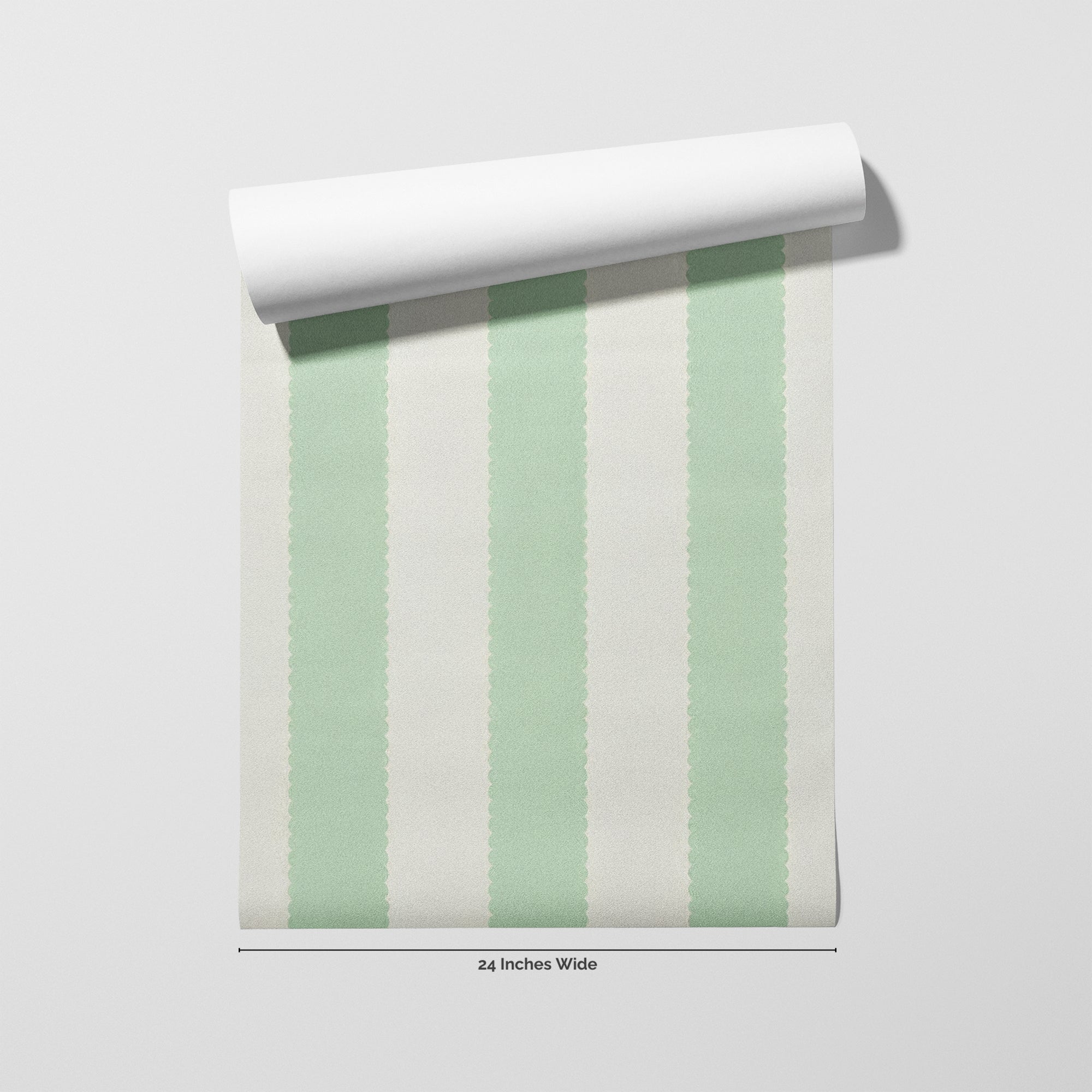 Mint Scallop wallpaper roll, 24 inches wide