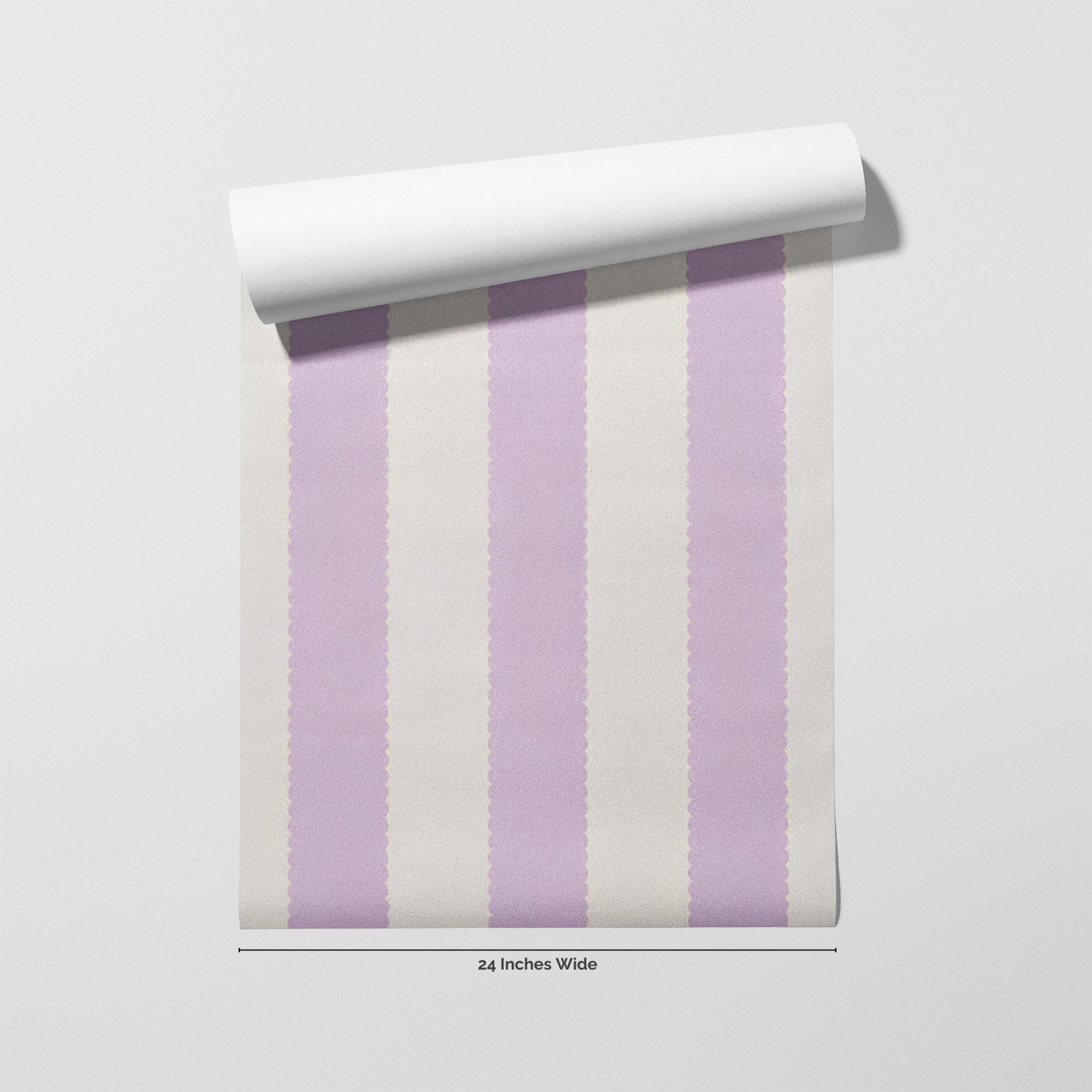 Lavender Scallop wallpaper roll, 24 inches wide