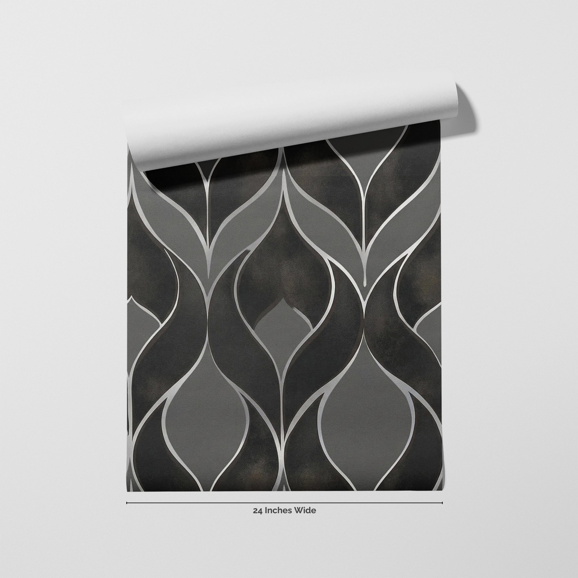 Silver Screen wallpaper roll, 24 inches wide