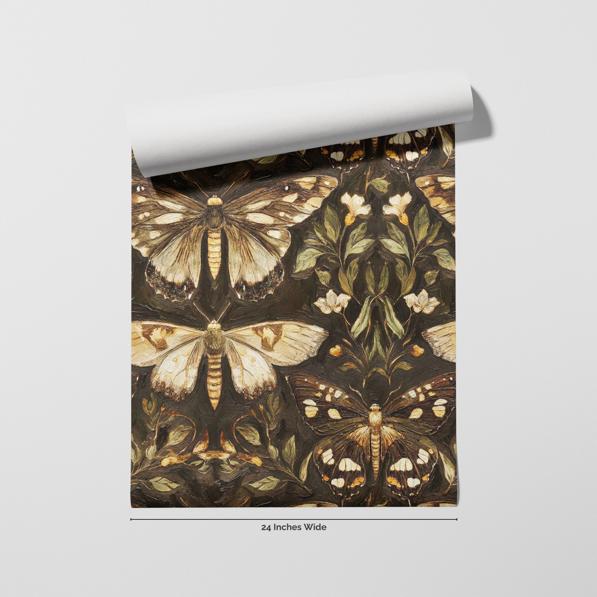 Mothlight wallpaper roll, 24 inches wide