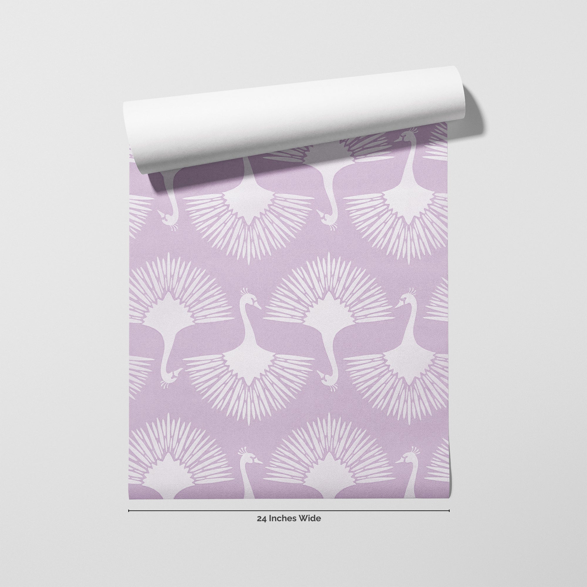 Lilac Plume wallpaper roll, 24 inches wide