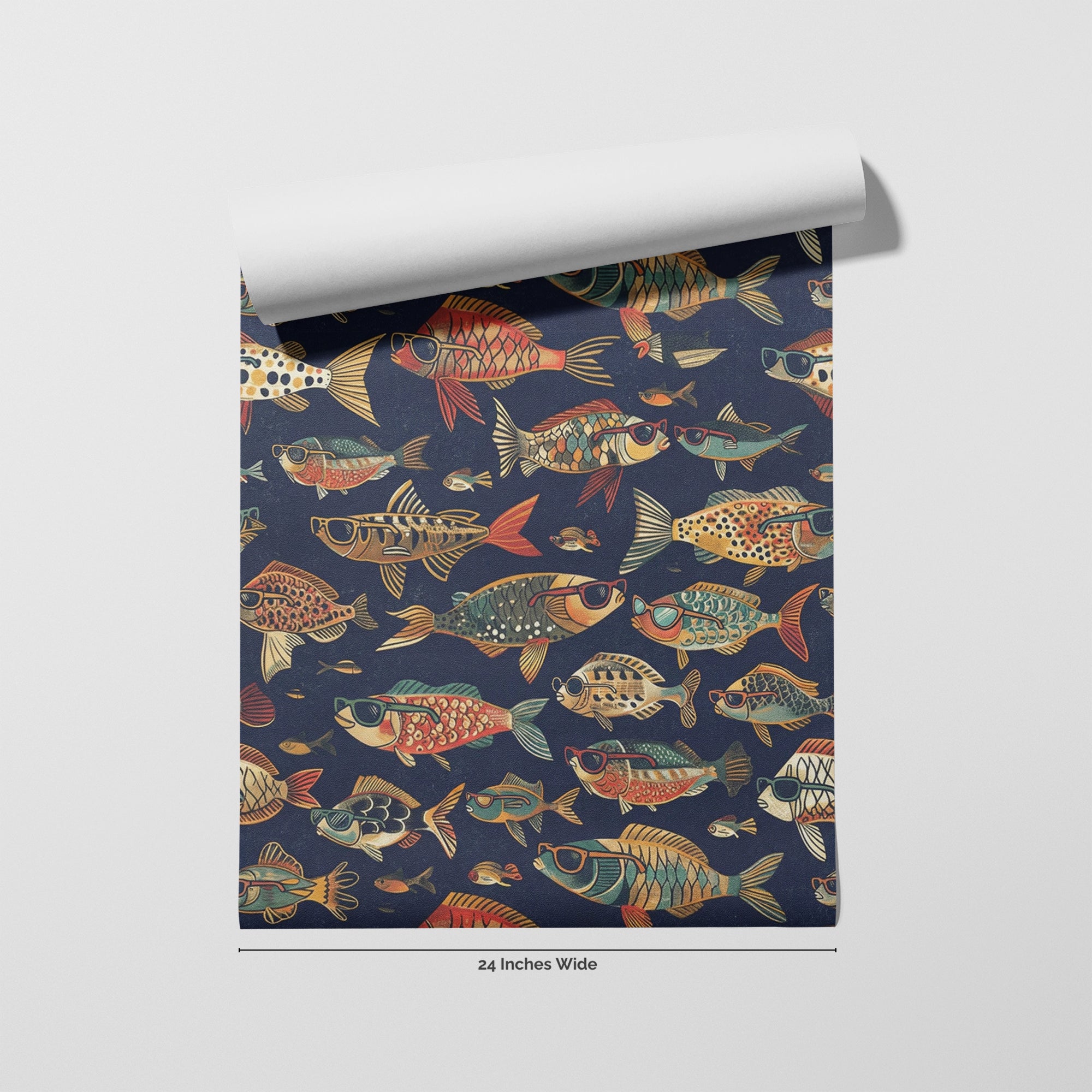 Gone Fishin' wallpaper roll, 24 inches wide