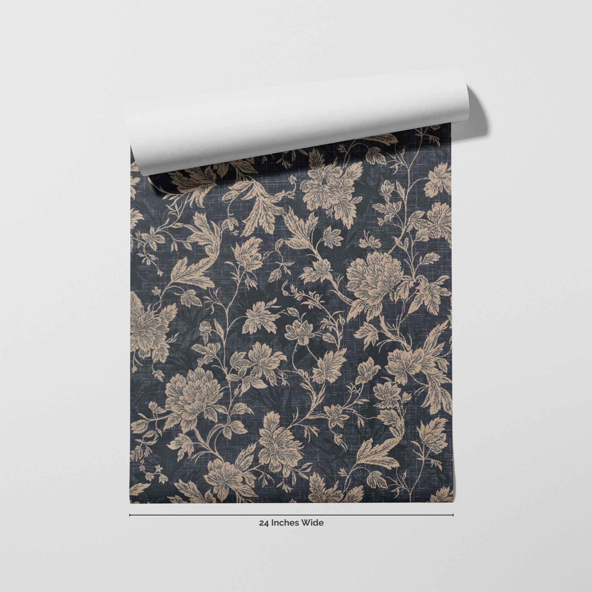 Midnight Posy wallpaper roll, 24 inches wide