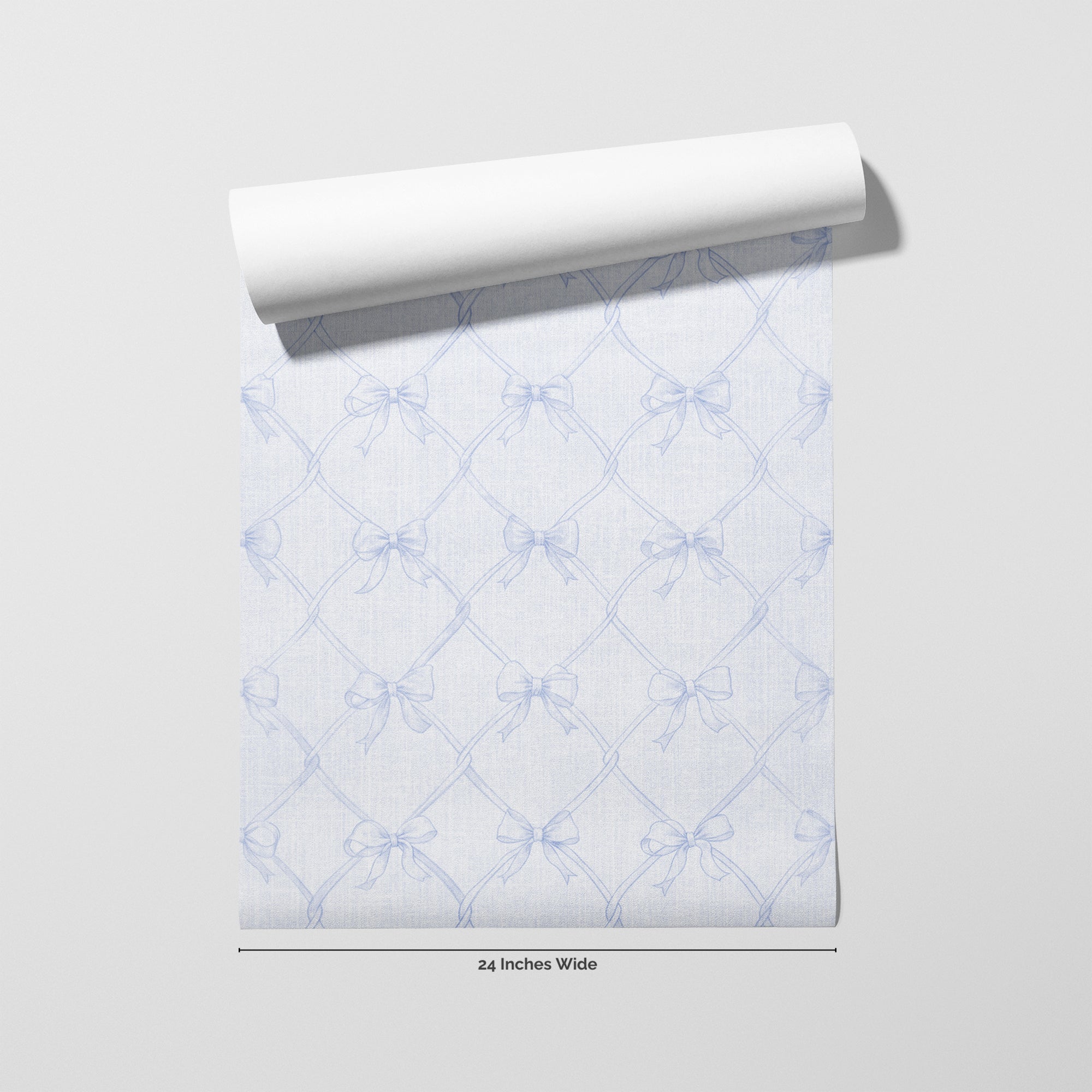 Blue Ribbon wallpaper roll, 24 inches wide