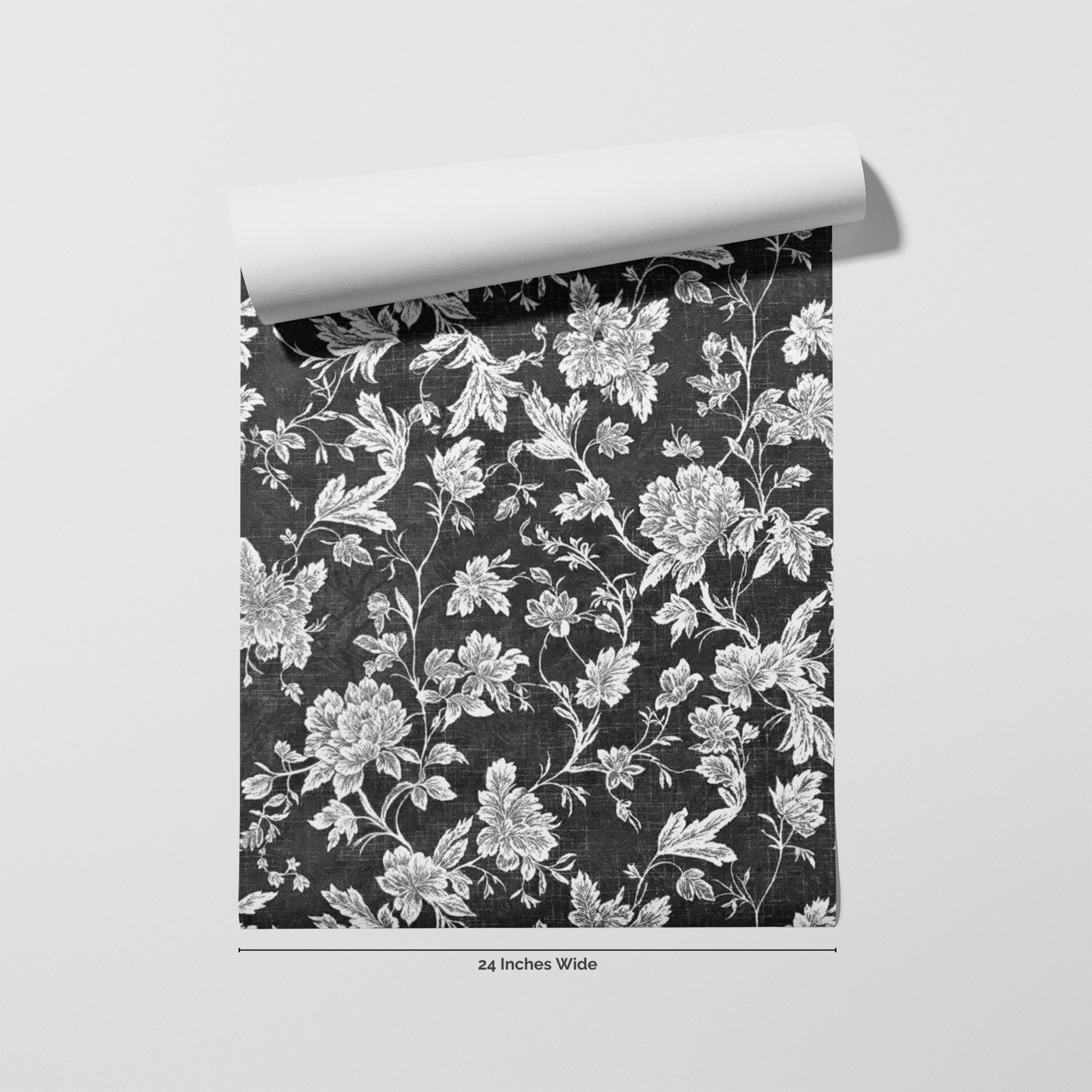 Noir Bouquet wallpaper roll, 24 inches wide