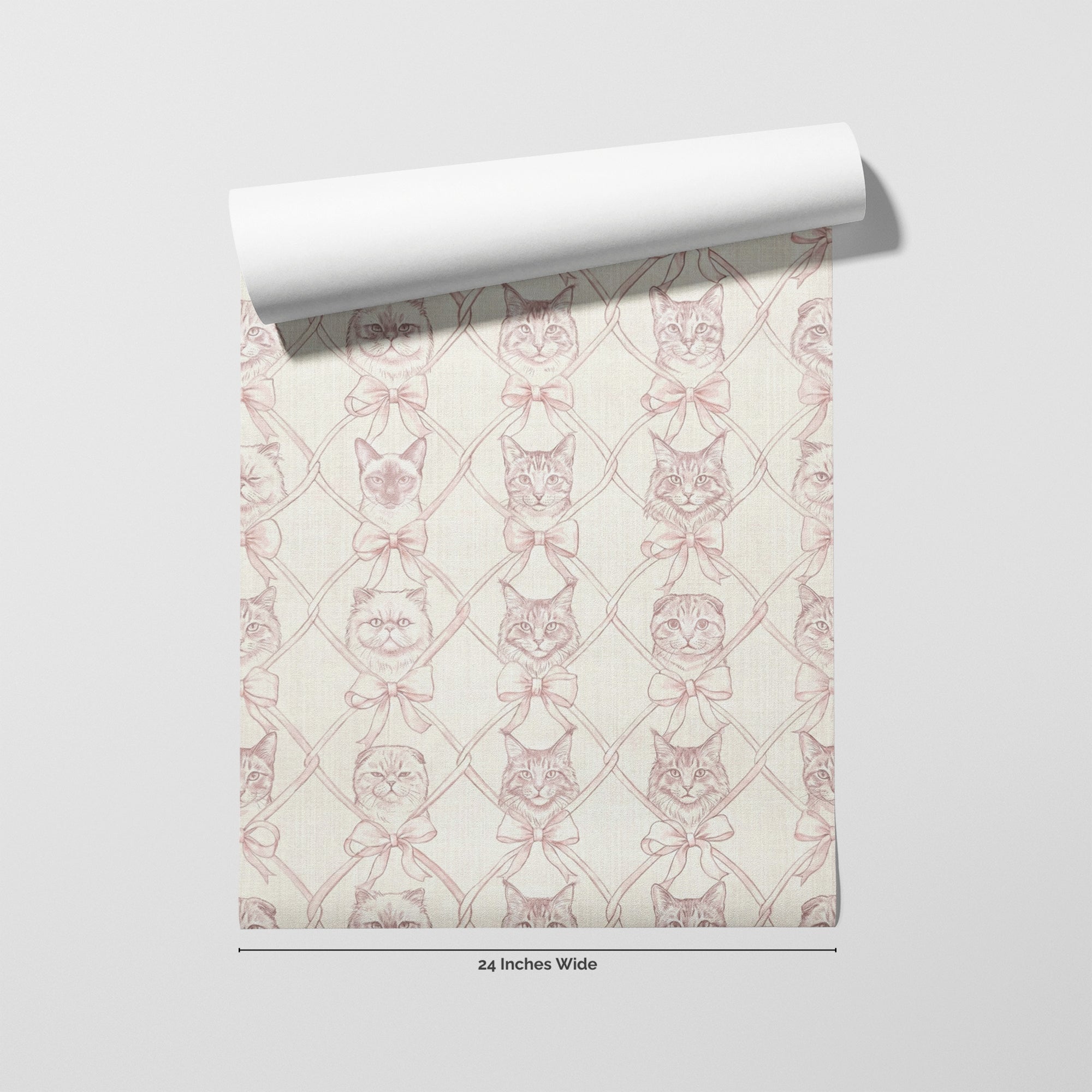 Kitty Bow wallpaper roll, 24 inches wide