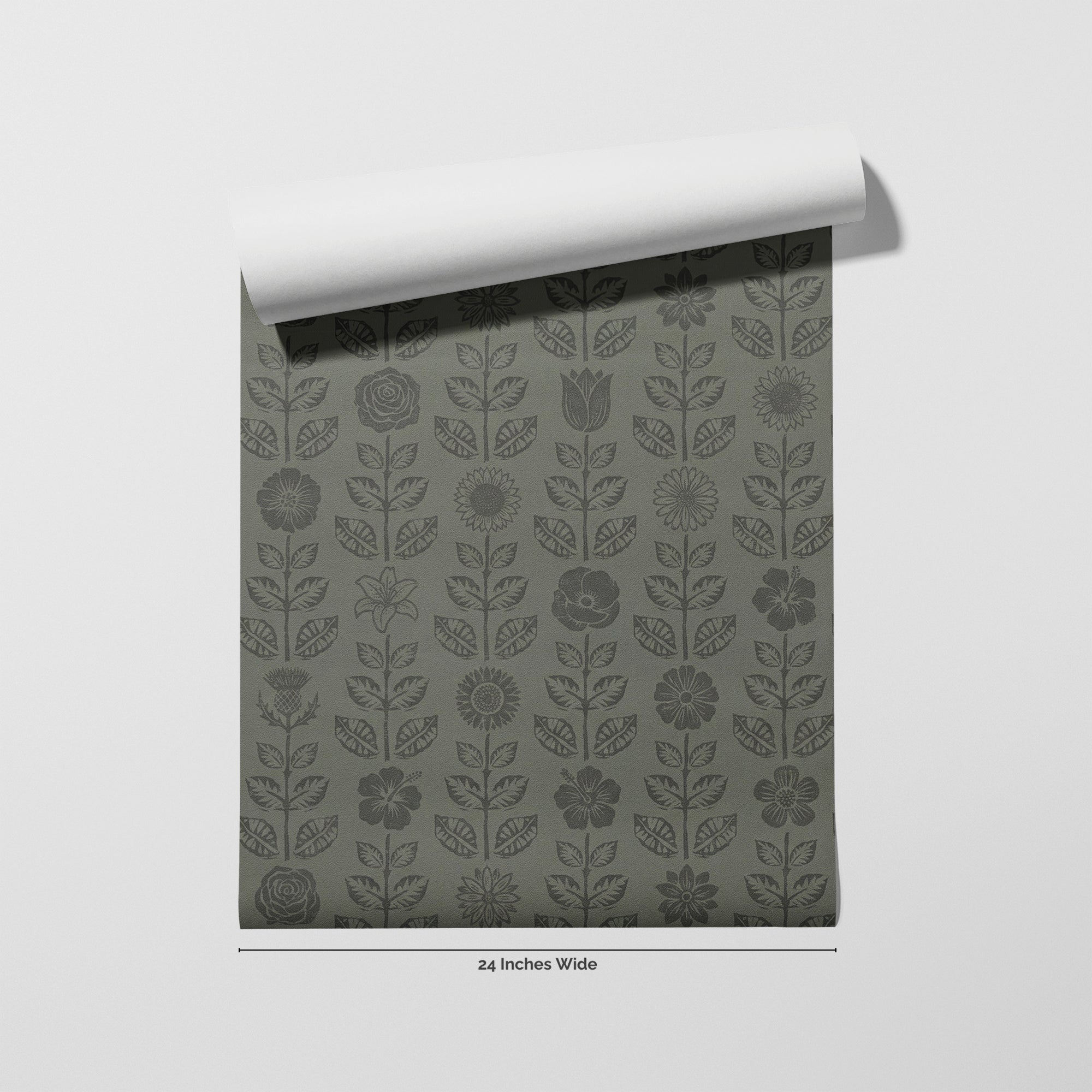Moody Folk wallpaper roll, 24 inches wide