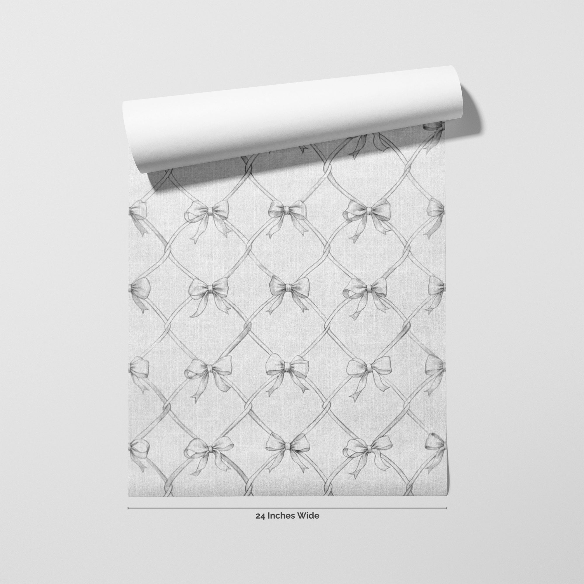 Tuxedo Bow wallpaper roll, 24 inches wide