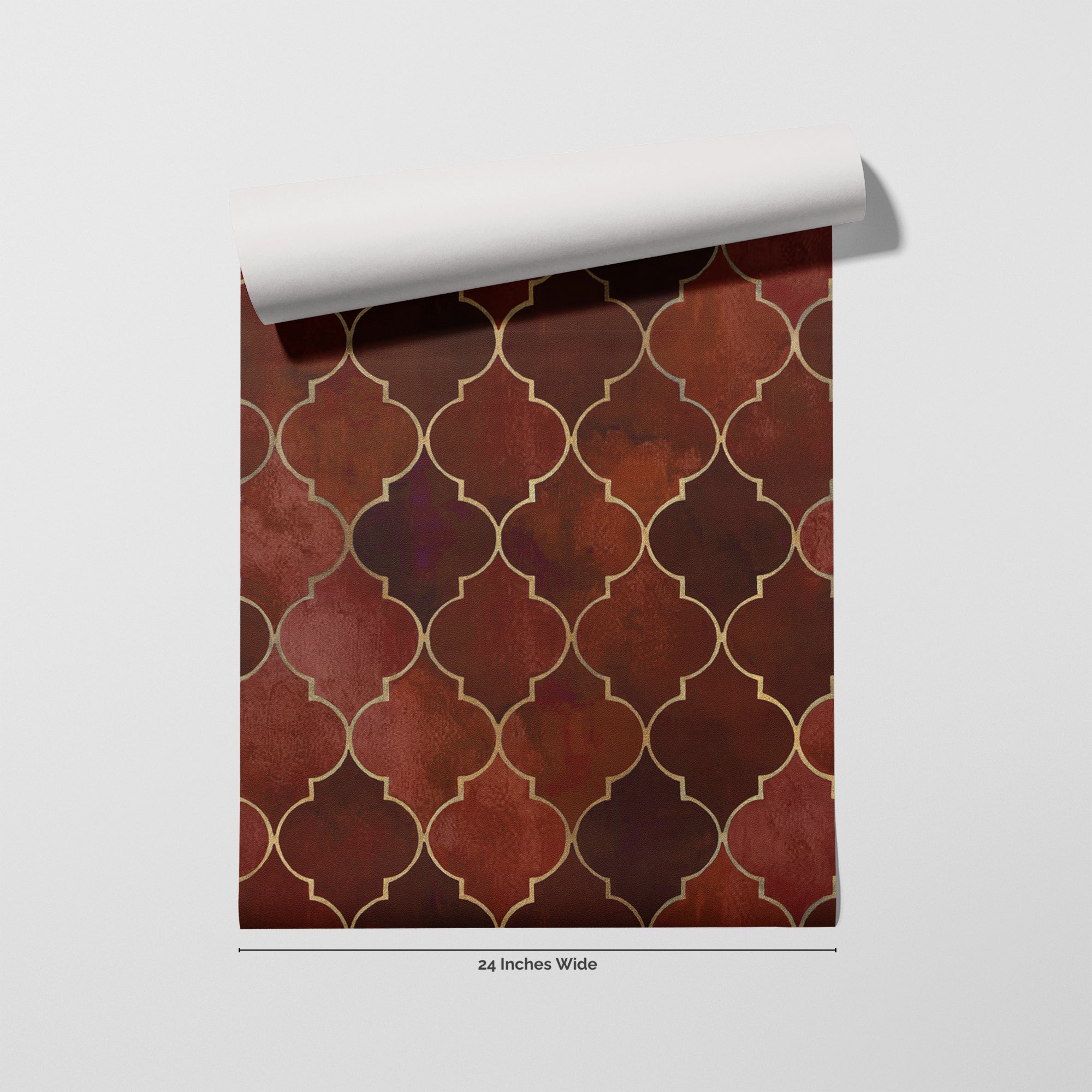 Ruby Trellis wallpaper roll, 24 inches wide