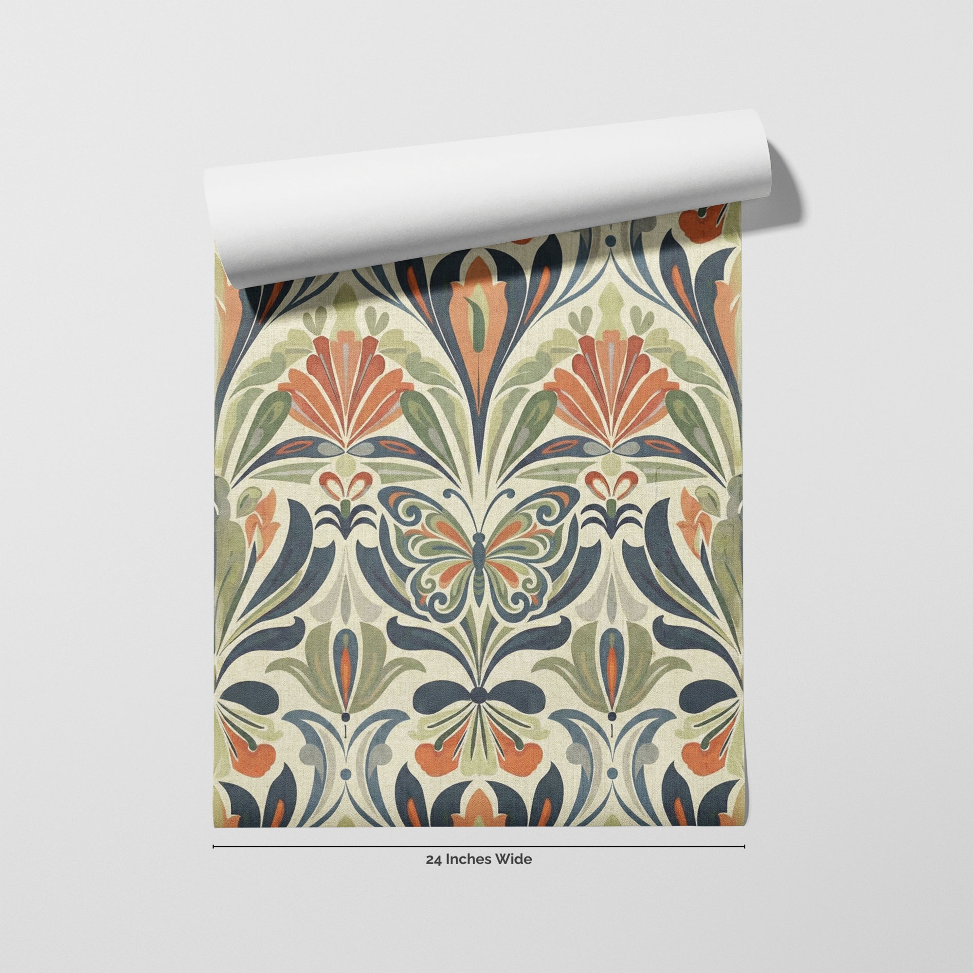 Nouveau Flutter wallpaper roll, 24 inches wide