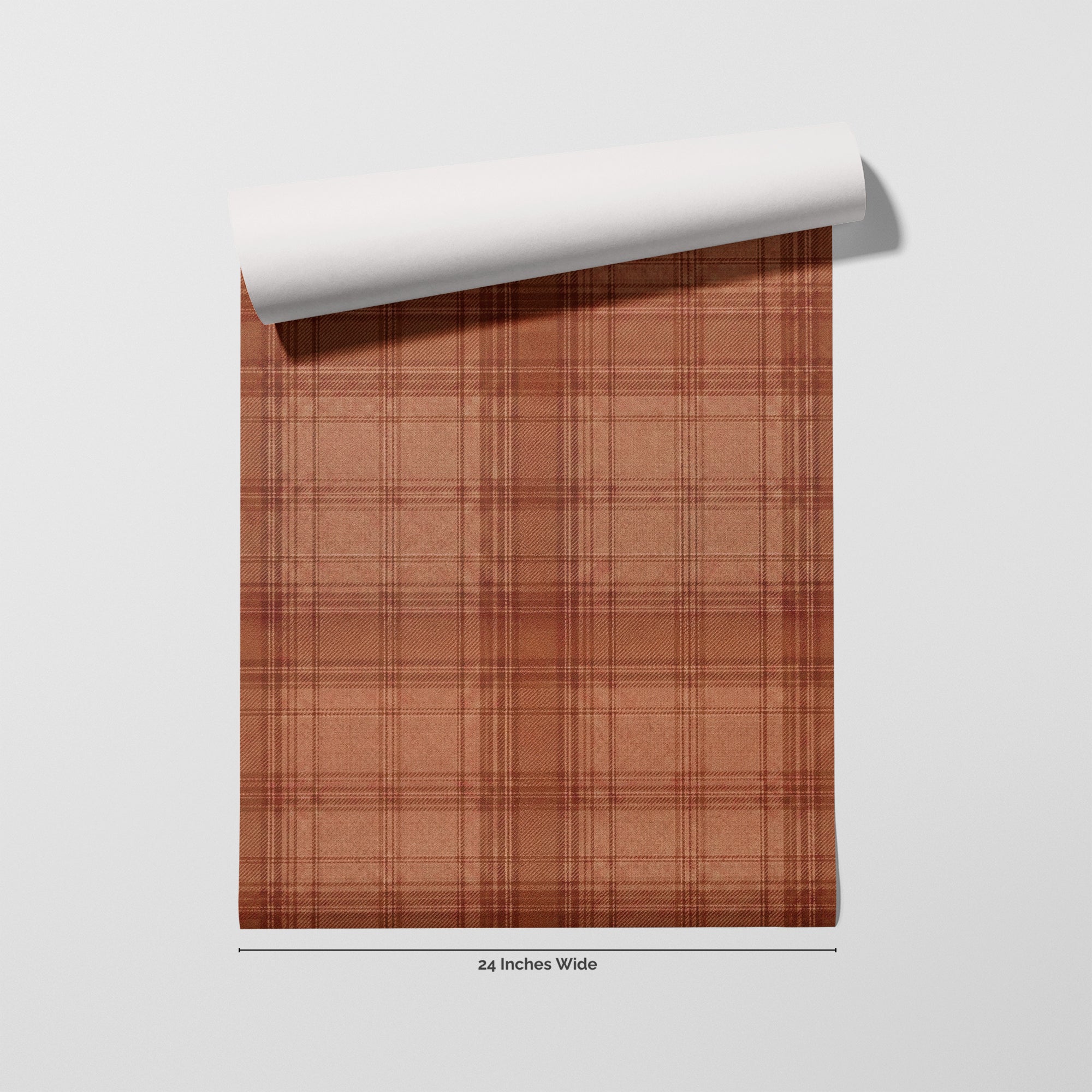 Rust Flannel wallpaper roll, 24 inches wide