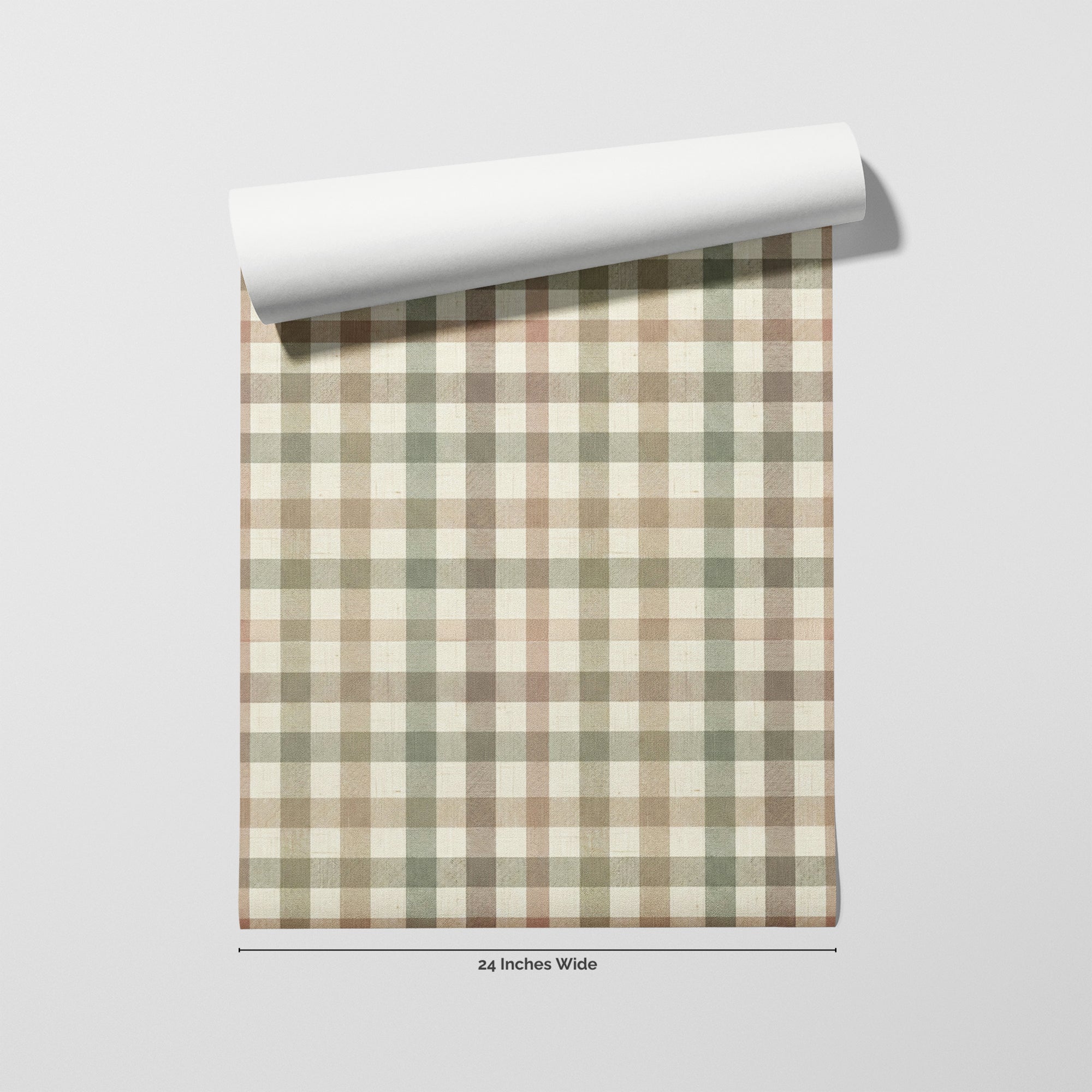 Market Gingham wallpaper roll, 24 inches wide