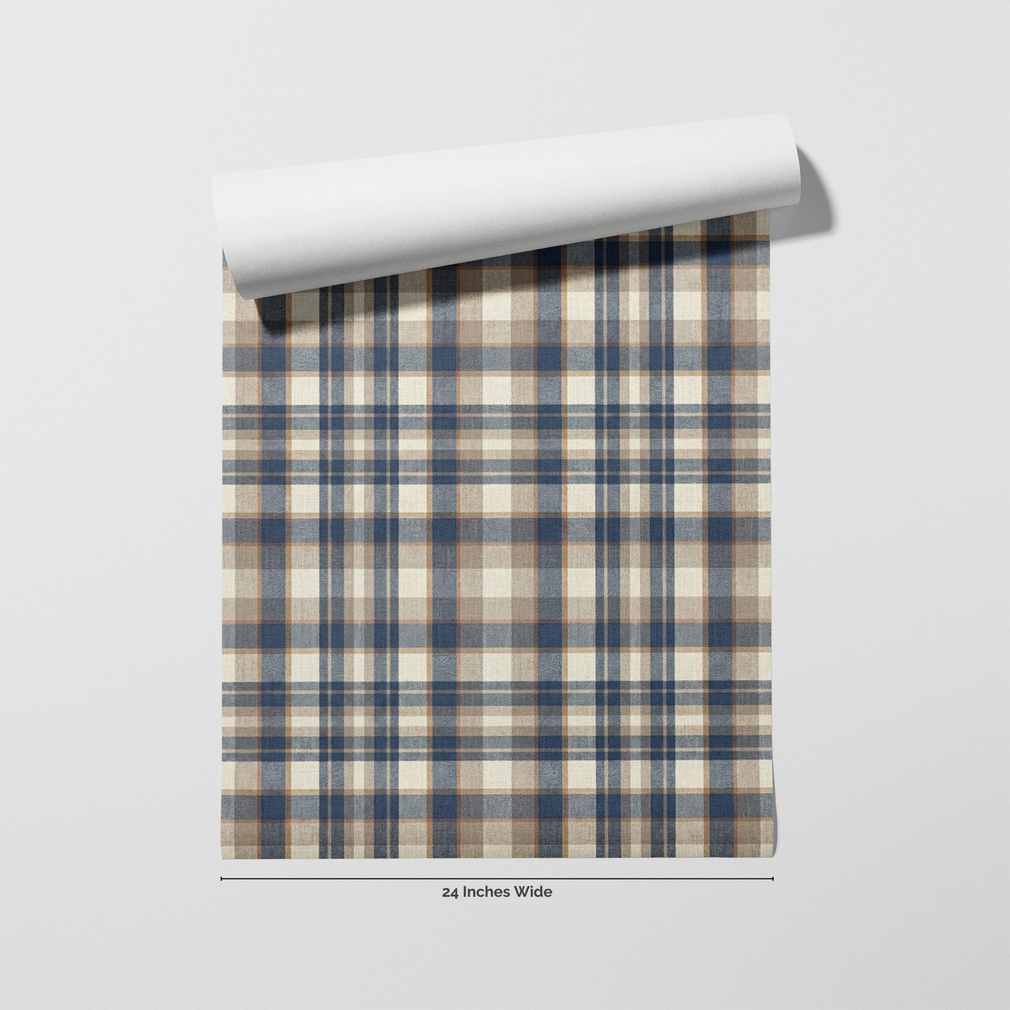 Cottage Plaid wallpaper roll, 24 inches wide