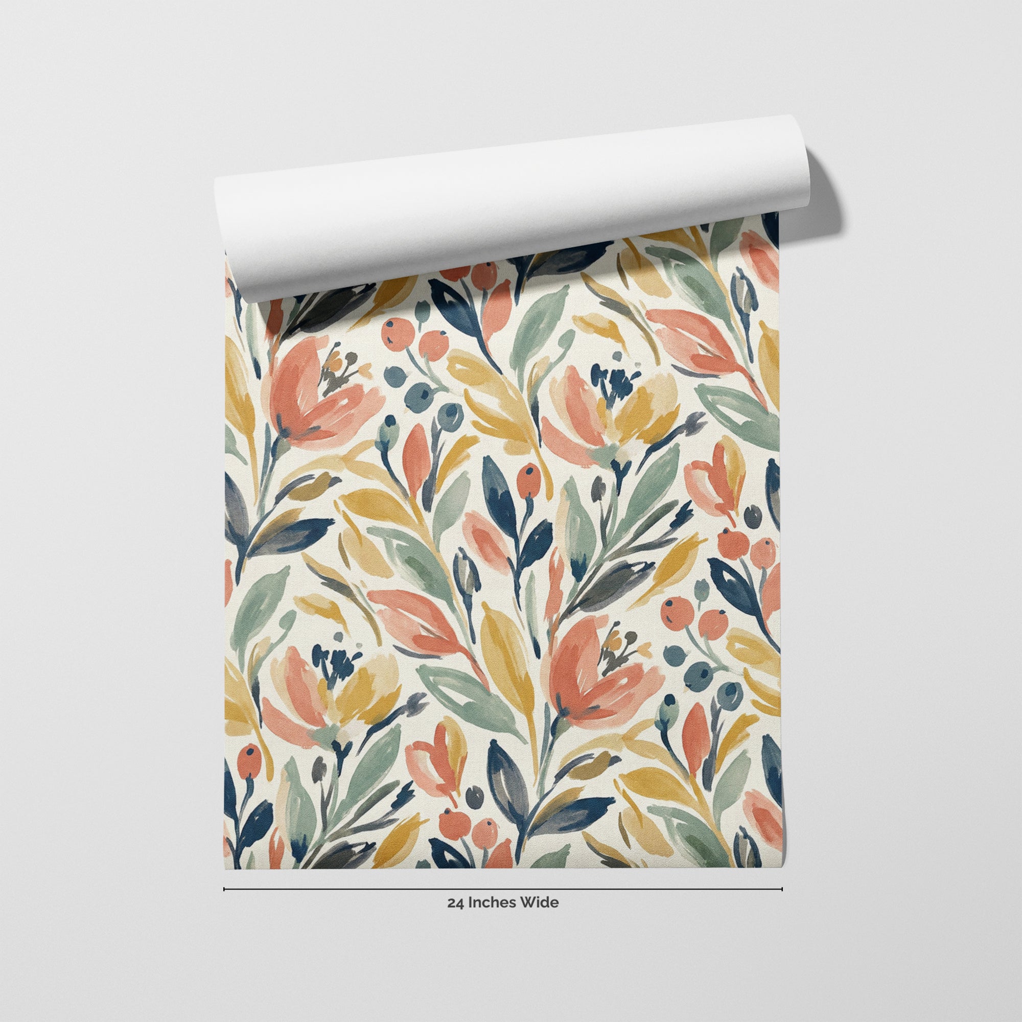 Seaside Wildflower wallpaper roll, 24 inches wide