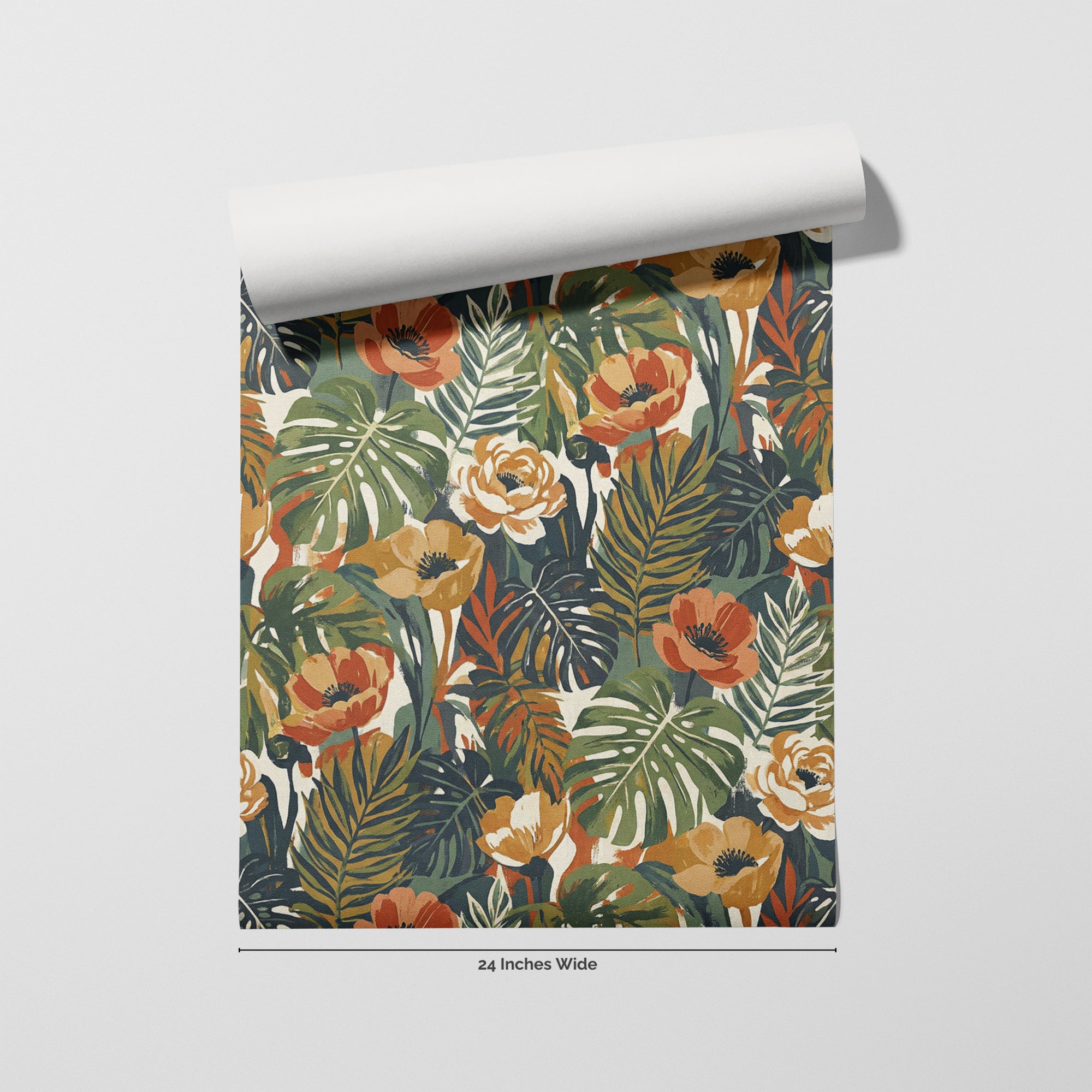 Boho Tropics wallpaper roll, 24 inches wide