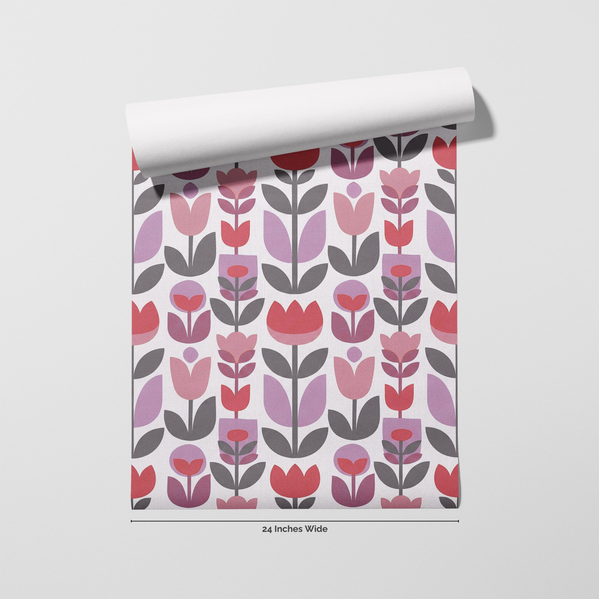 Tulip Mania wallpaper roll, 24 inches wide