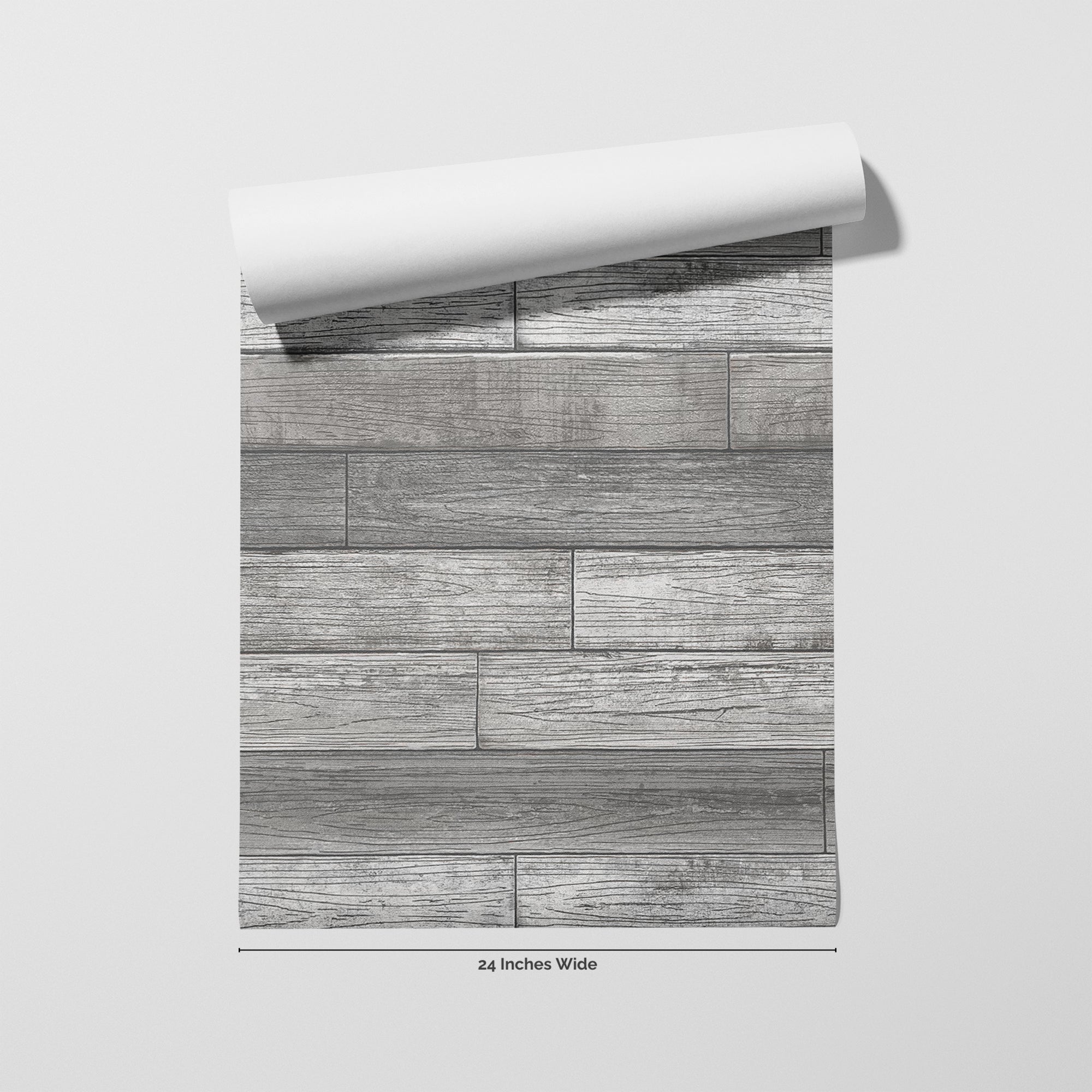 Shiplap wallpaper roll, 24 inches wide