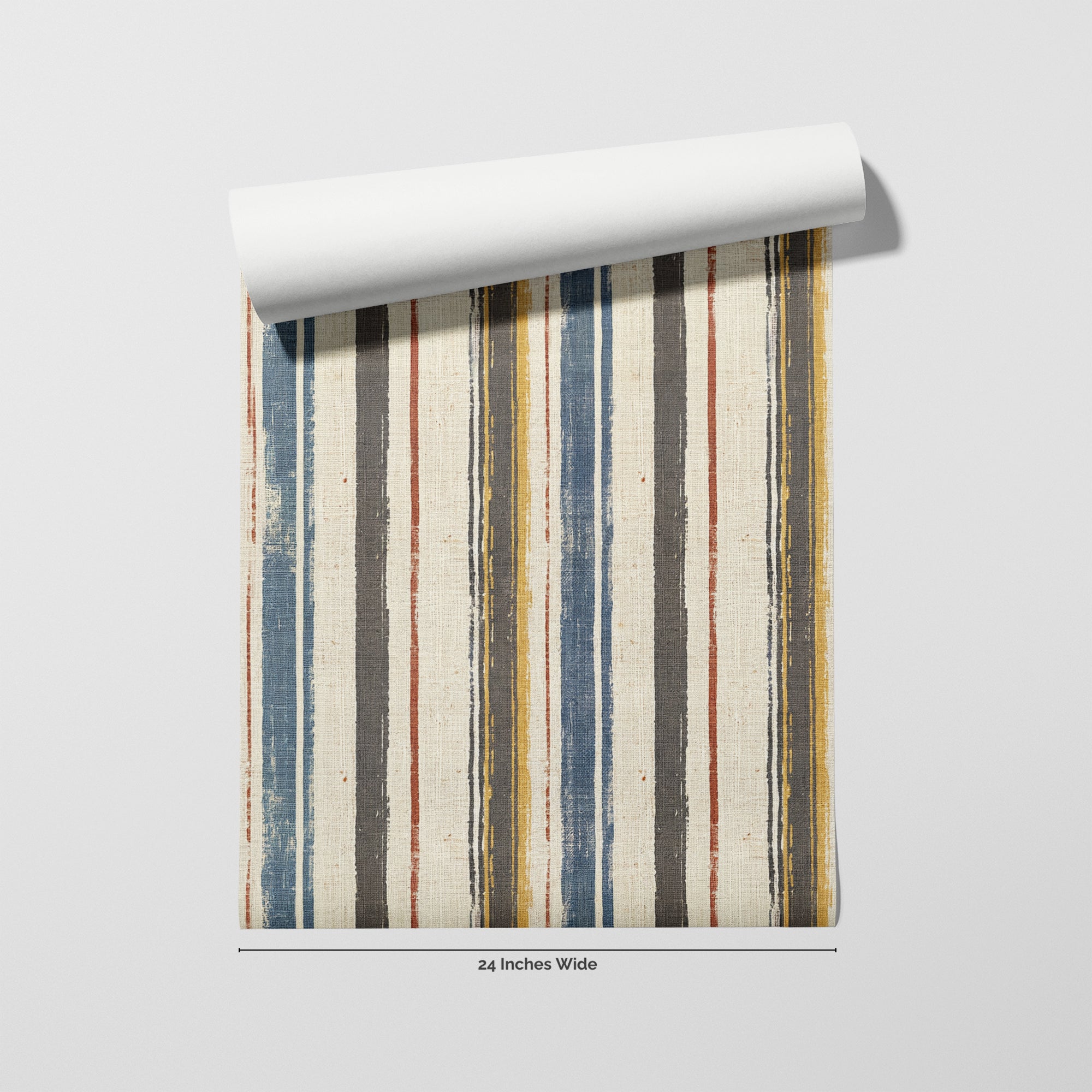 Bluebird Stripe wallpaper roll, 24 inches wide