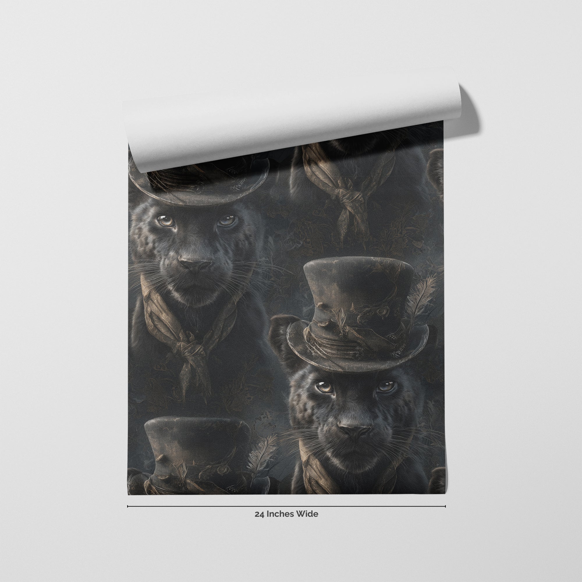 Dapper Panther wallpaper roll, 24 inches wide