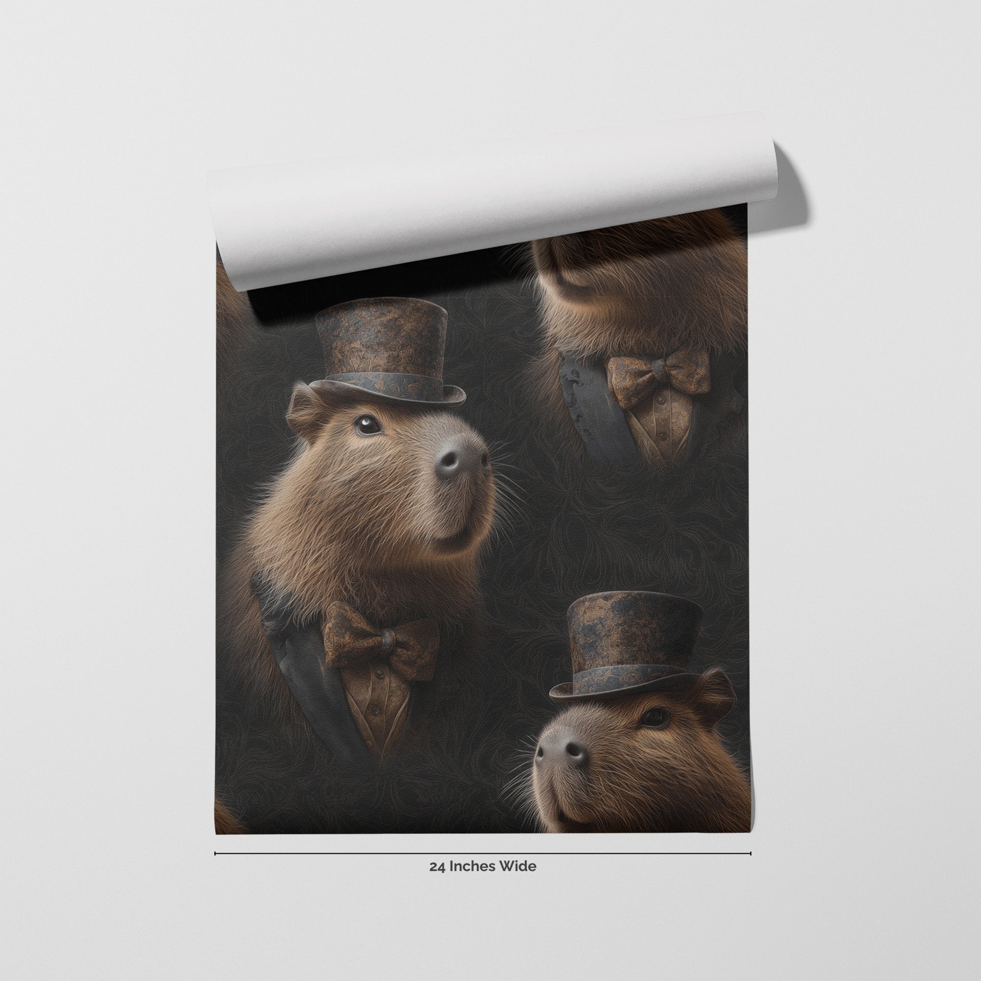 Dapper Capybara wallpaper roll, 24 inches wide