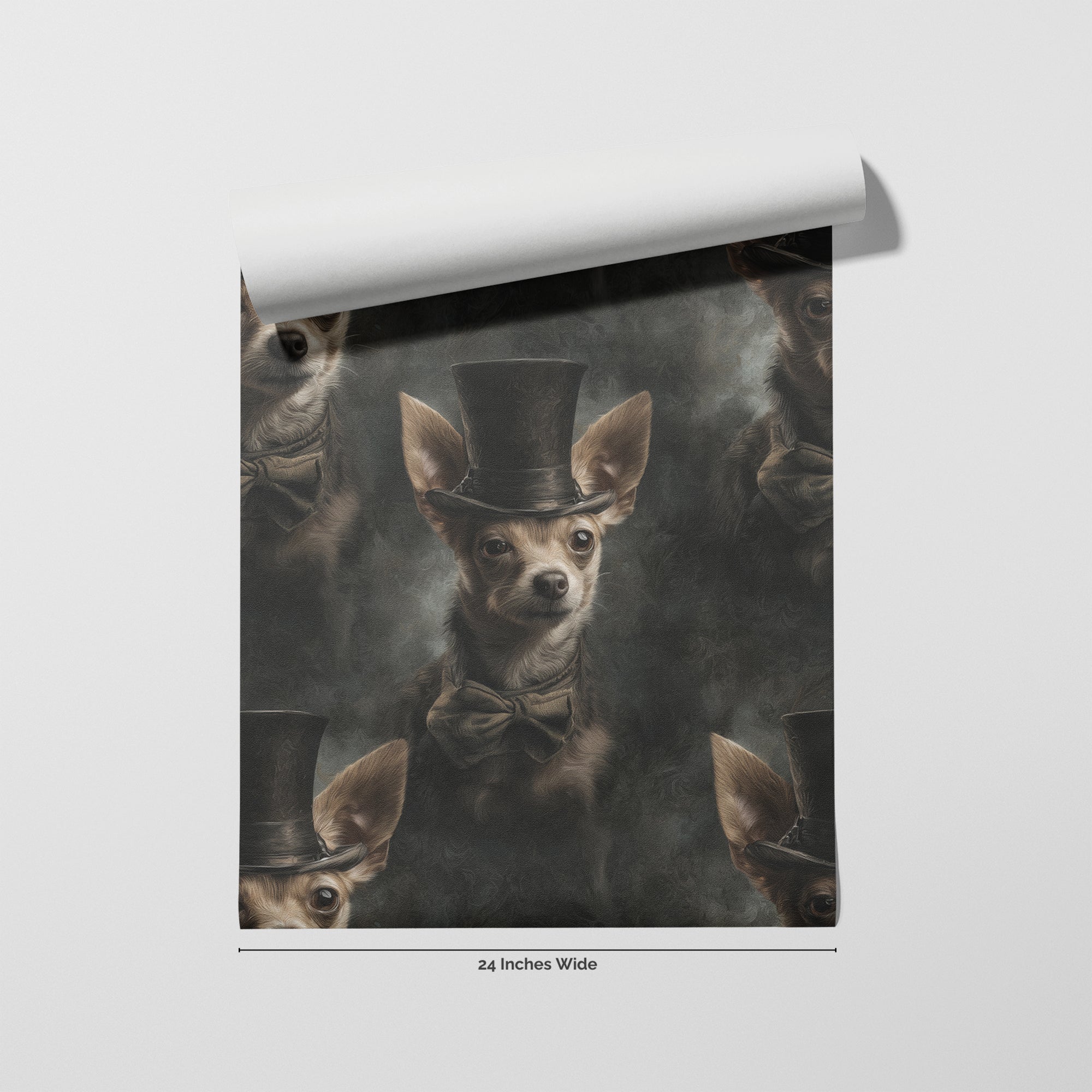 Dapper Chihuahua wallpaper roll, 24 inches wide