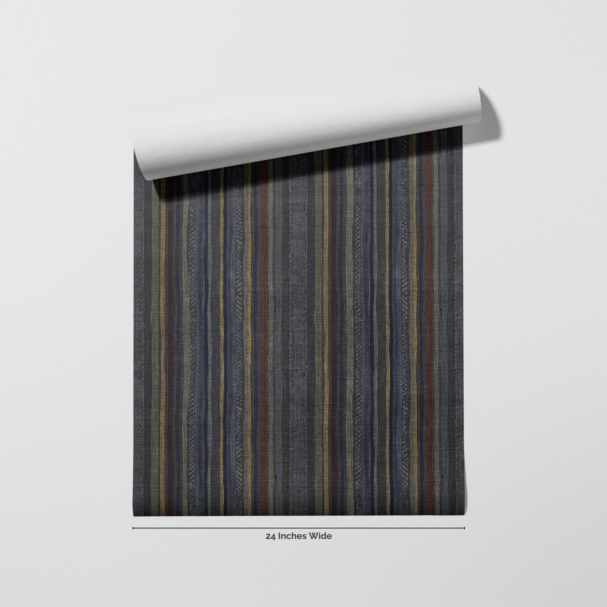Harvest Stripe wallpaper roll, 24 inches wide