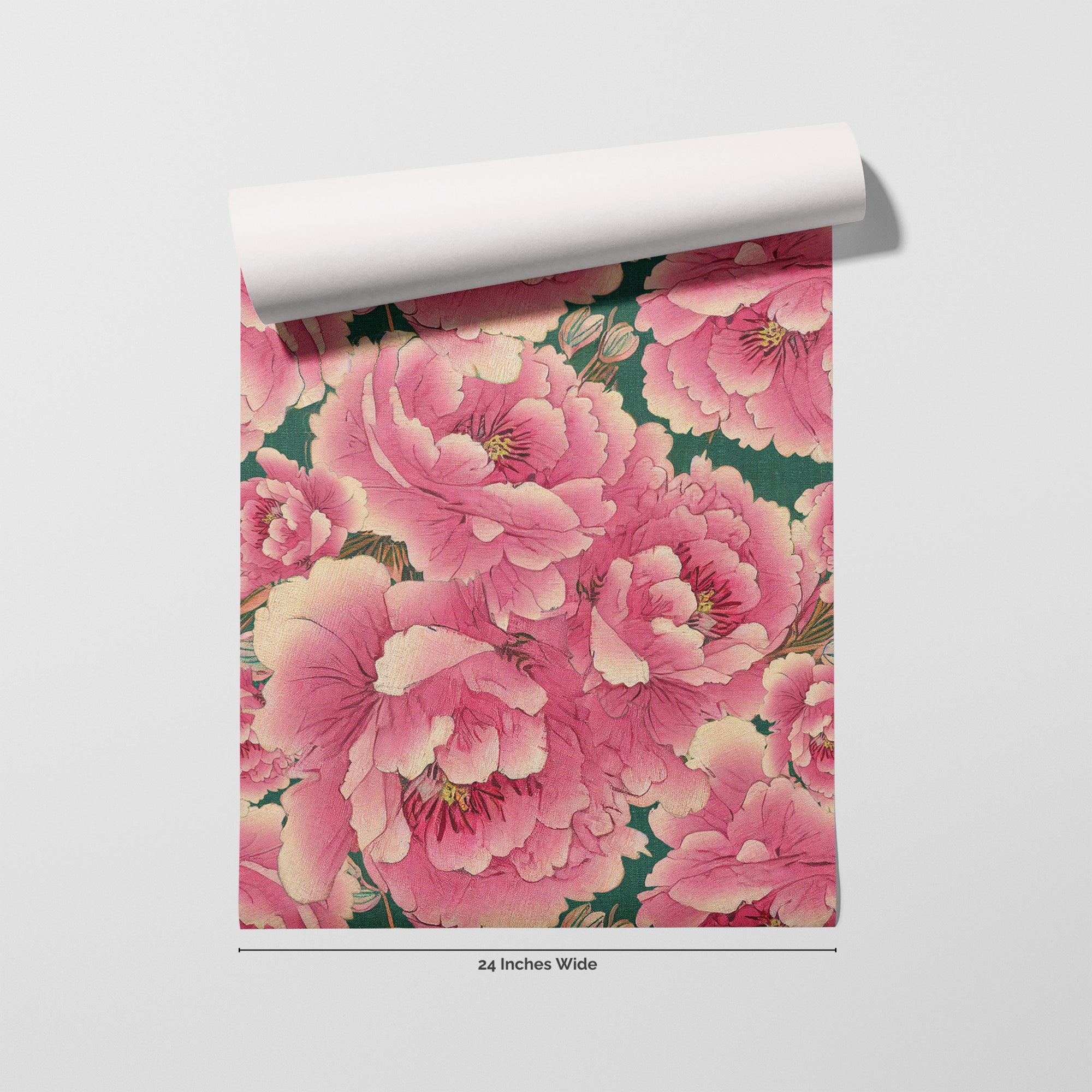 Peony Pavilion wallpaper roll, 24 inches wide