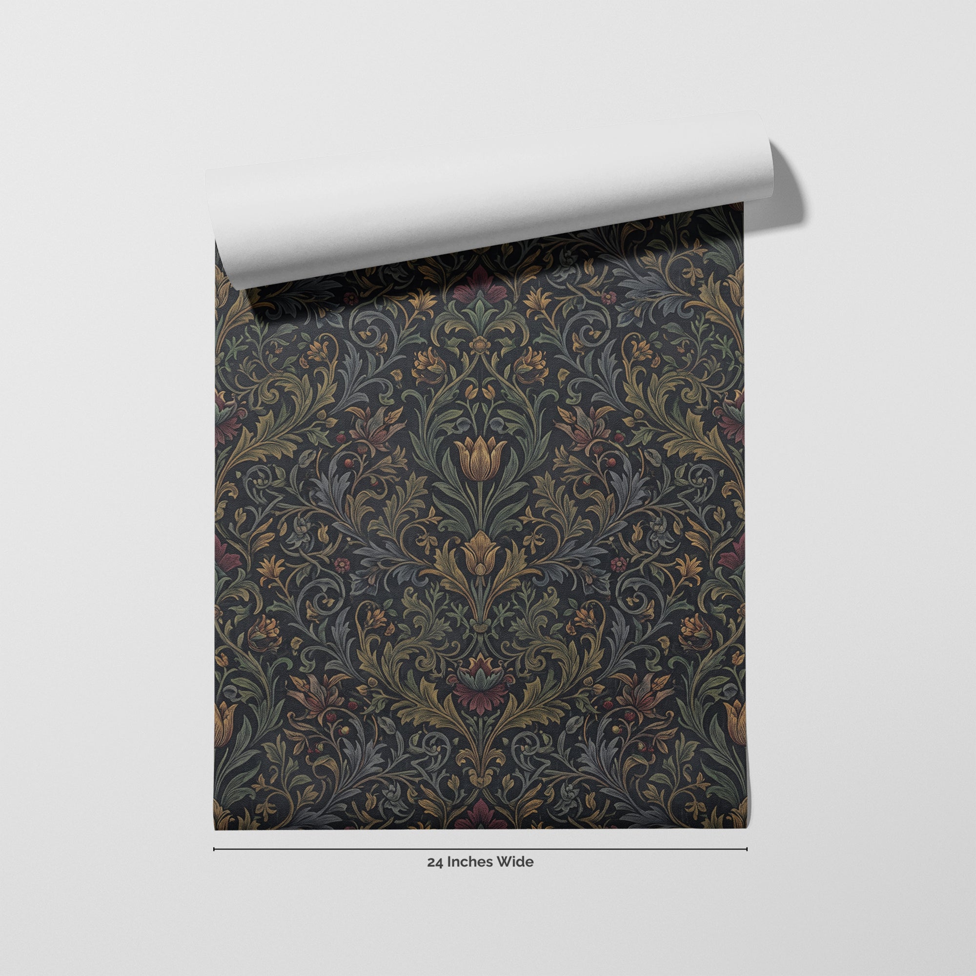 Gilded Tulip wallpaper roll, 24 inches wide
