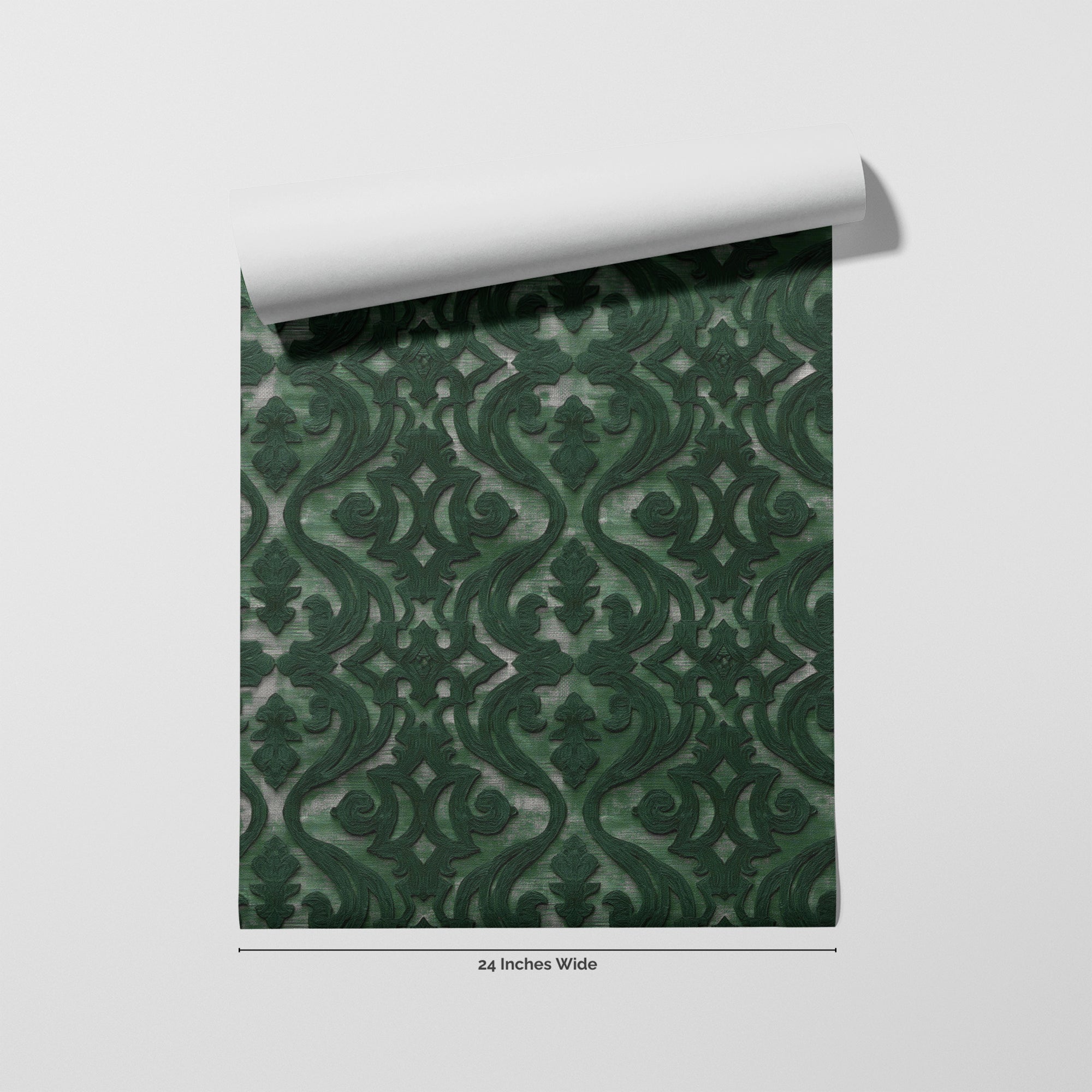 Pine Scroll wallpaper roll, 24 inches wide