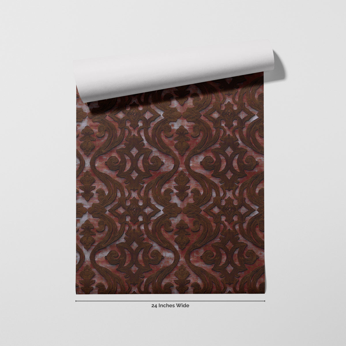 Garnet Scroll wallpaper roll, 24 inches wide