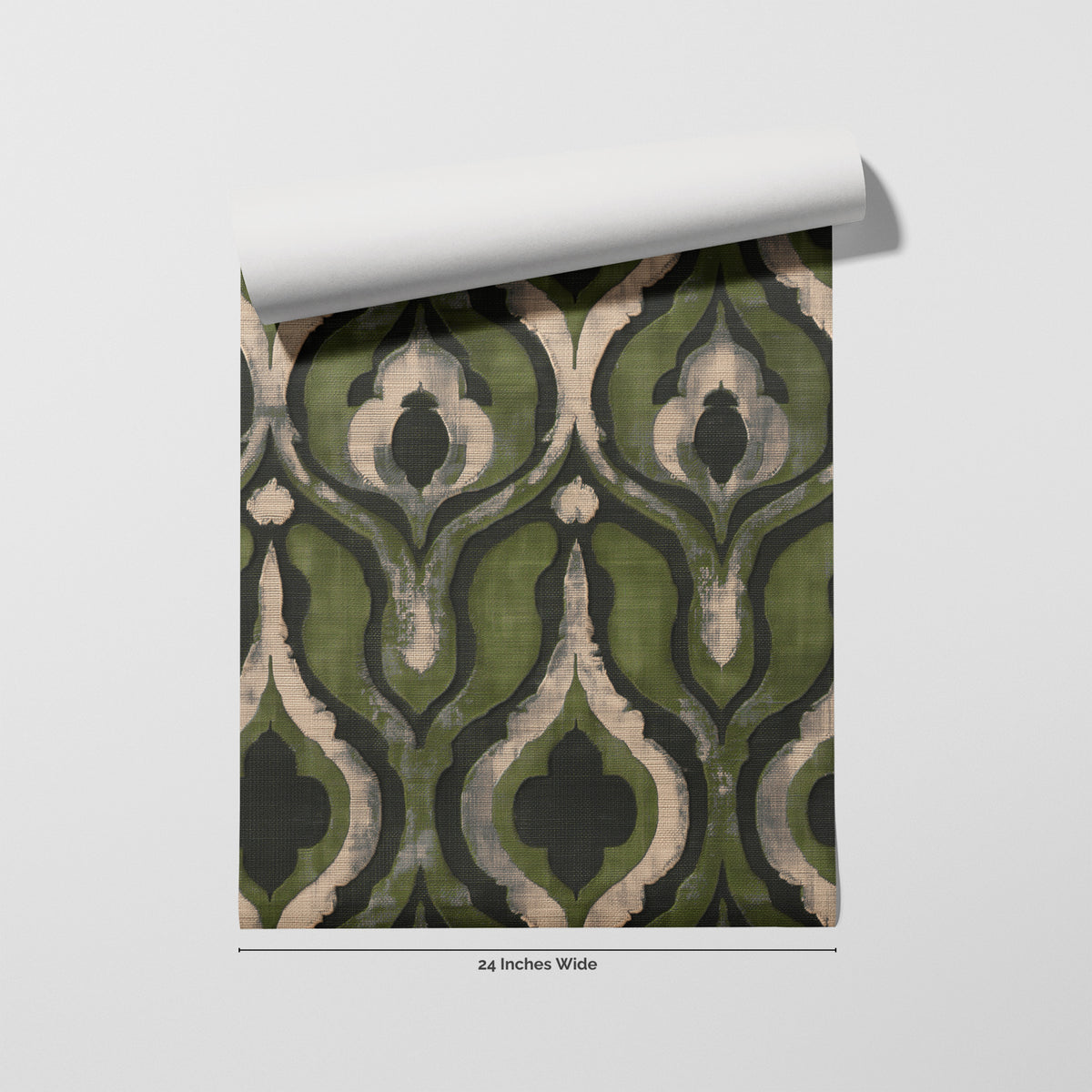 Moss Lantern wallpaper roll, 24 inches wide