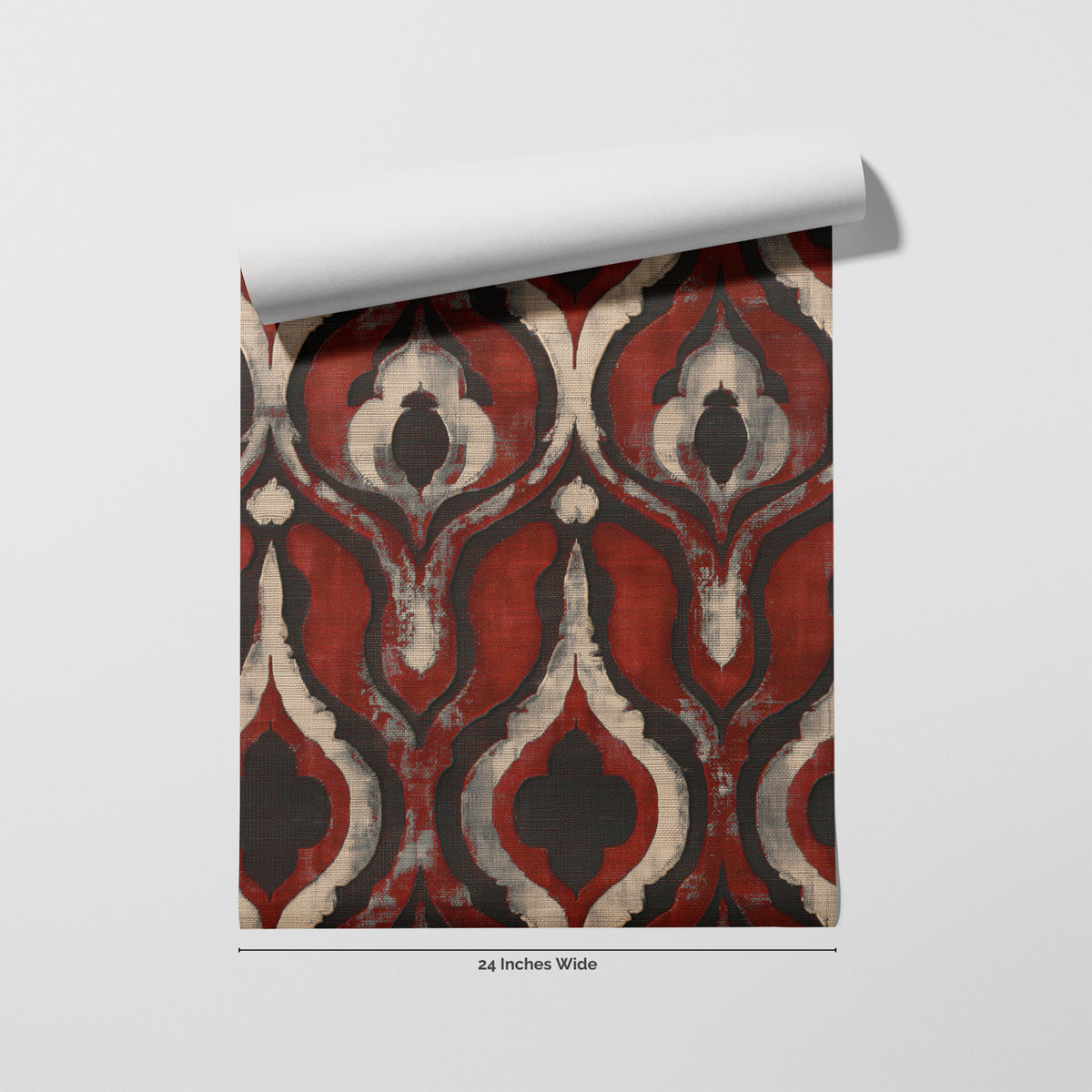 Crimson Lantern wallpaper roll, 24 inches wide
