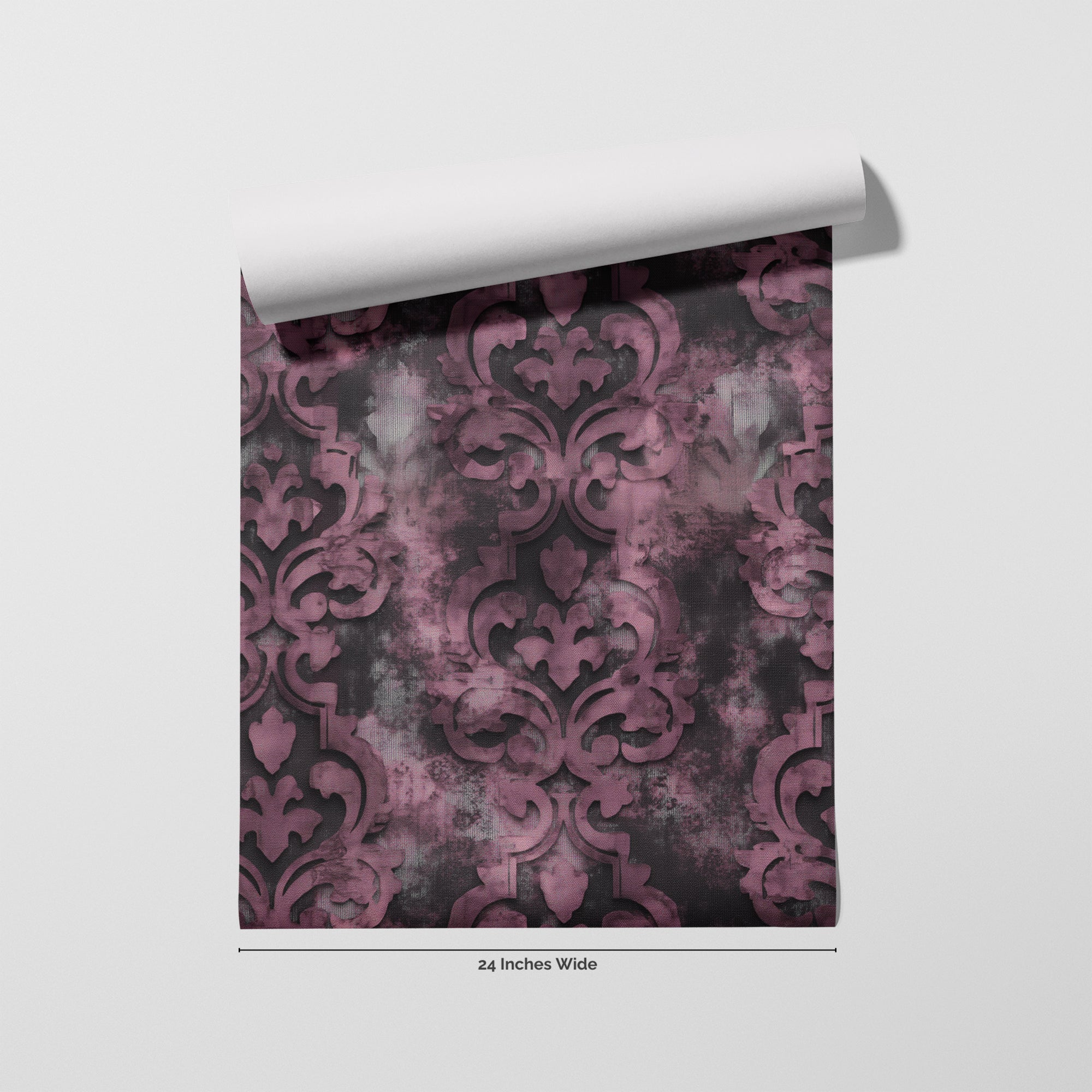 Mauve Relic wallpaper roll, 24 inches wide