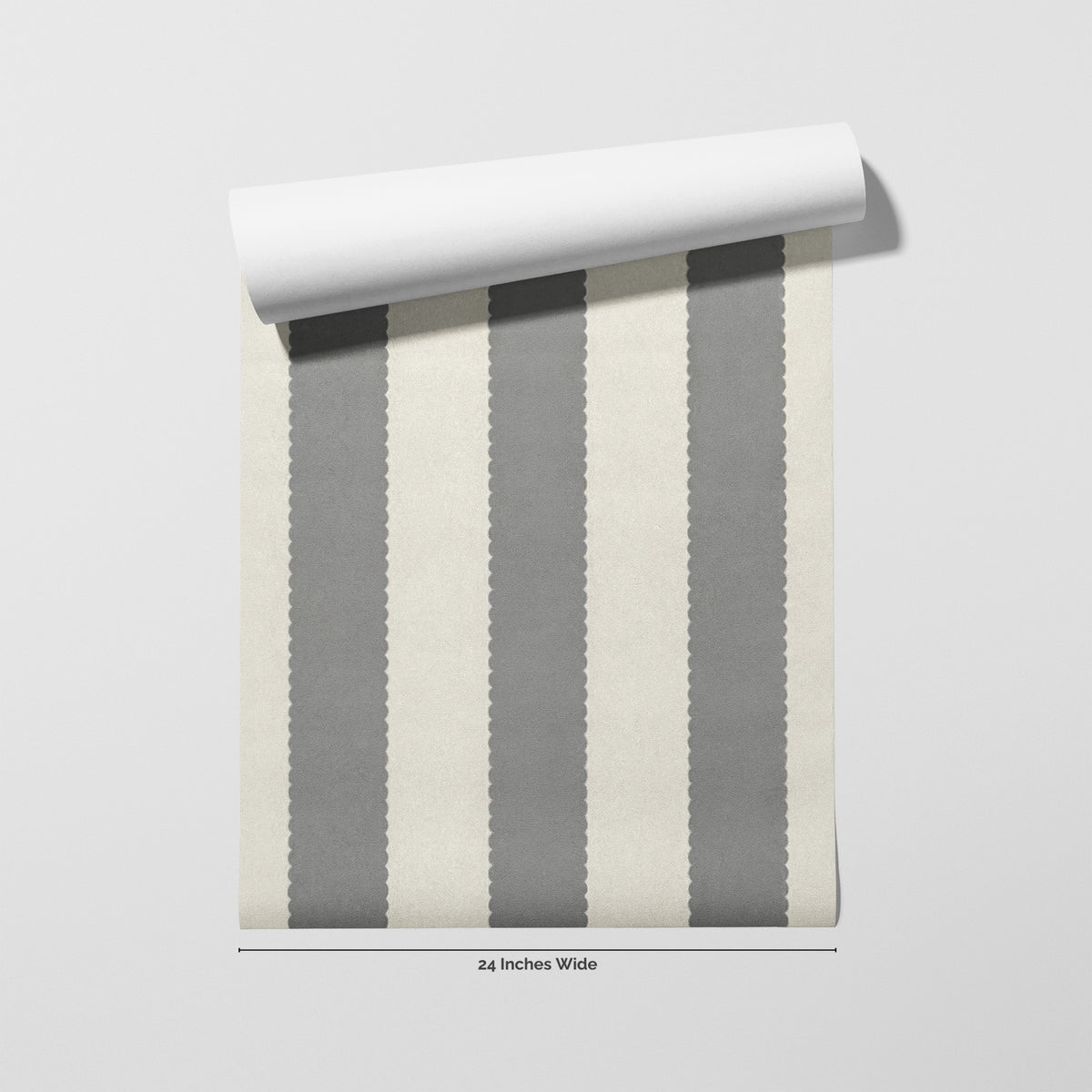 Charcoal Ribbon wallpaper roll, 24 inches wide