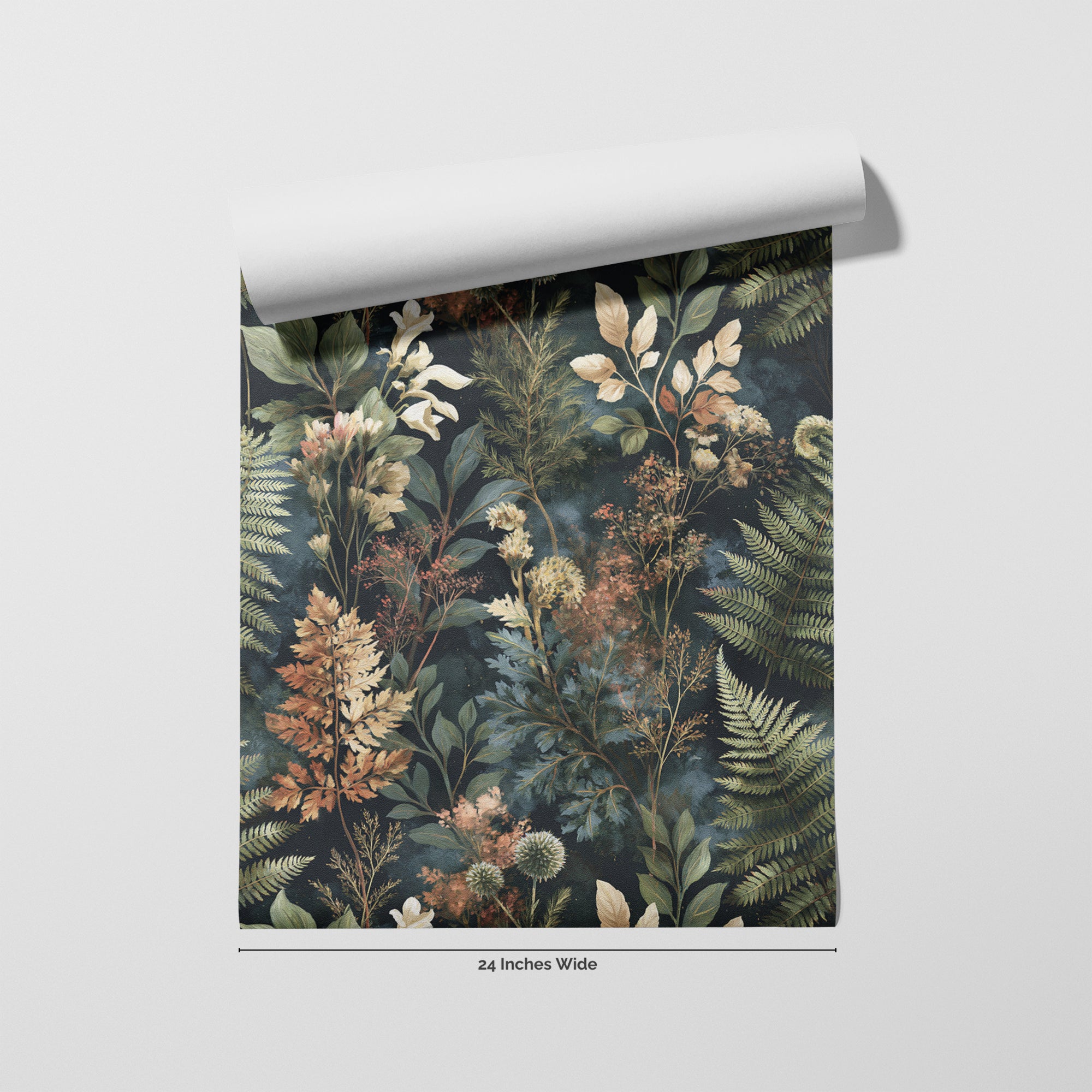 Copper Bracken wallpaper roll, 24 inches wide