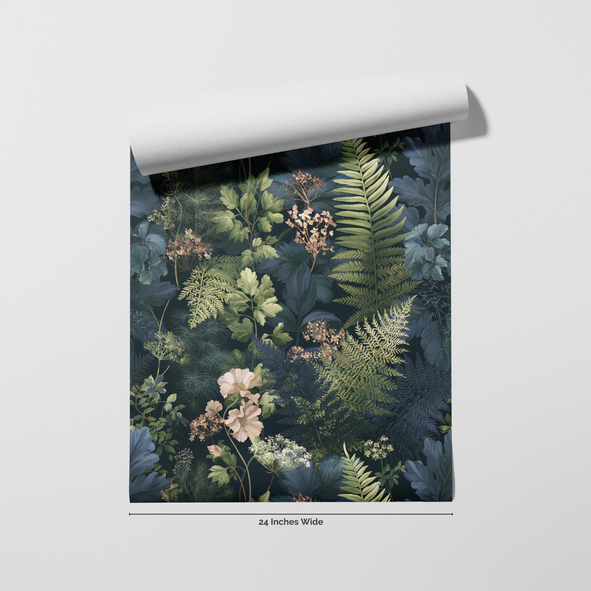Evening Fernery wallpaper roll, 24 inches wide