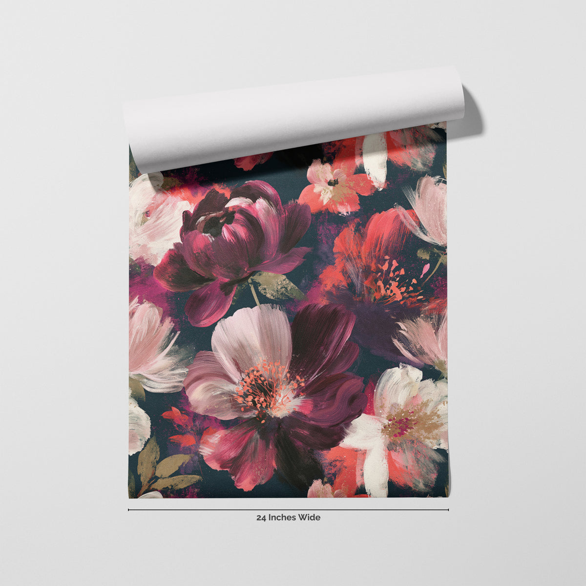 Garnet Bloom wallpaper roll, 24 inches wide