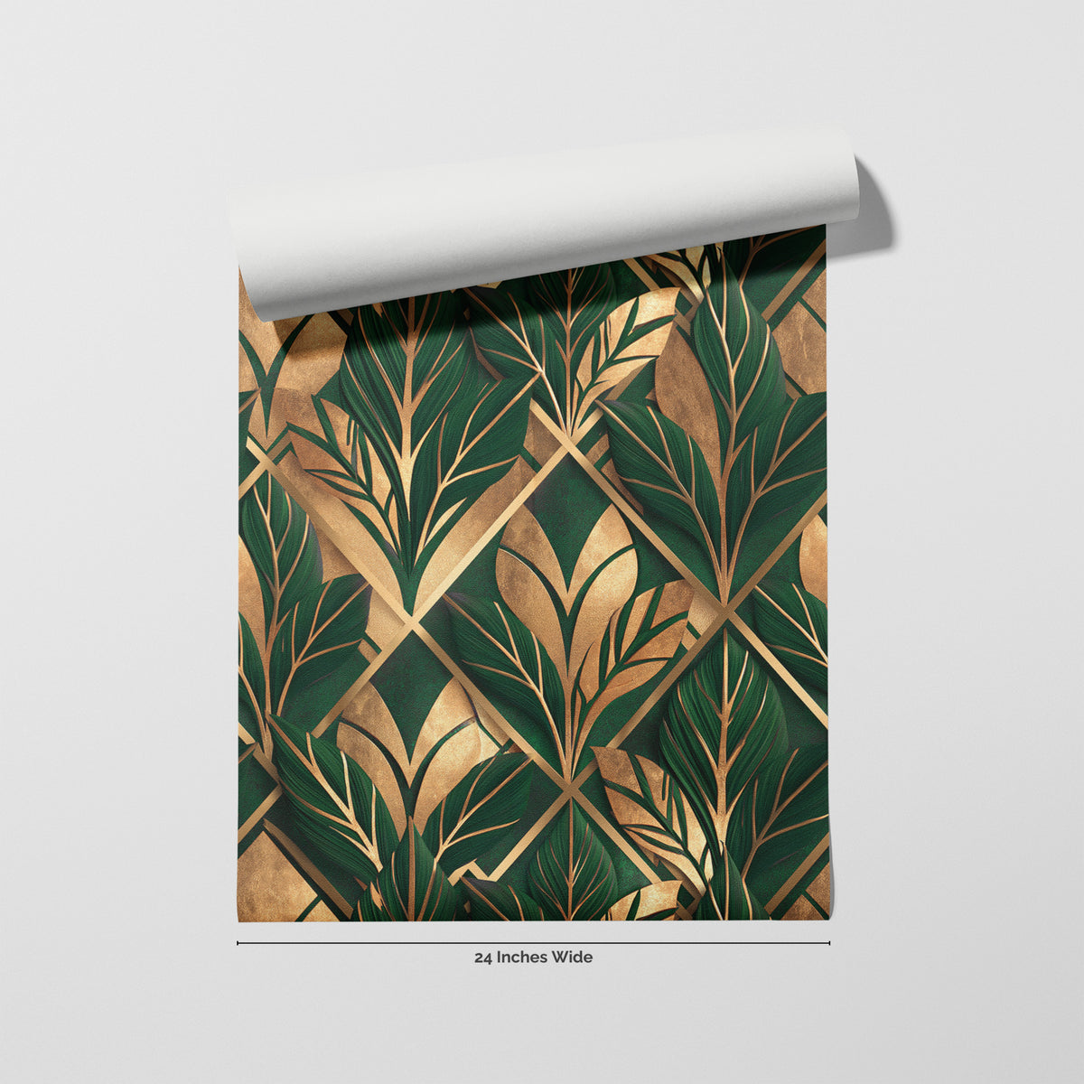 Malachite Marquee wallpaper roll, 24 inches wide