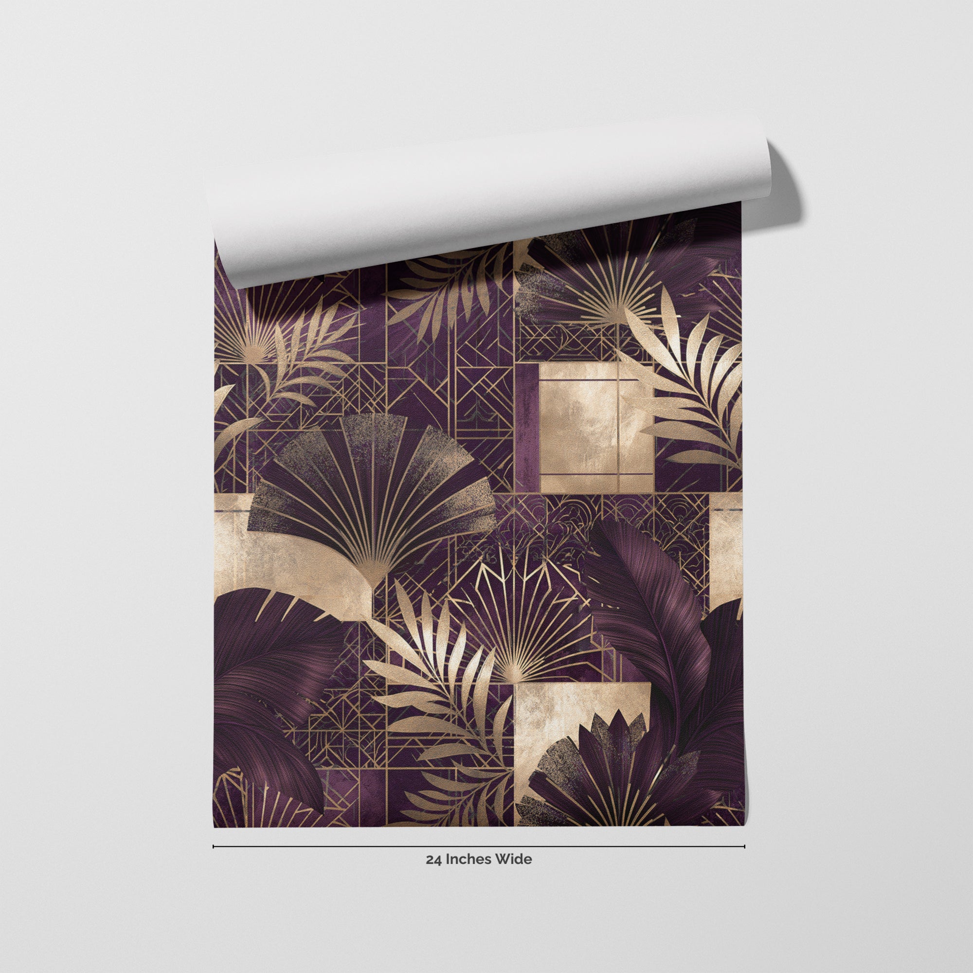Plum Gala wallpaper roll, 24 inches wide