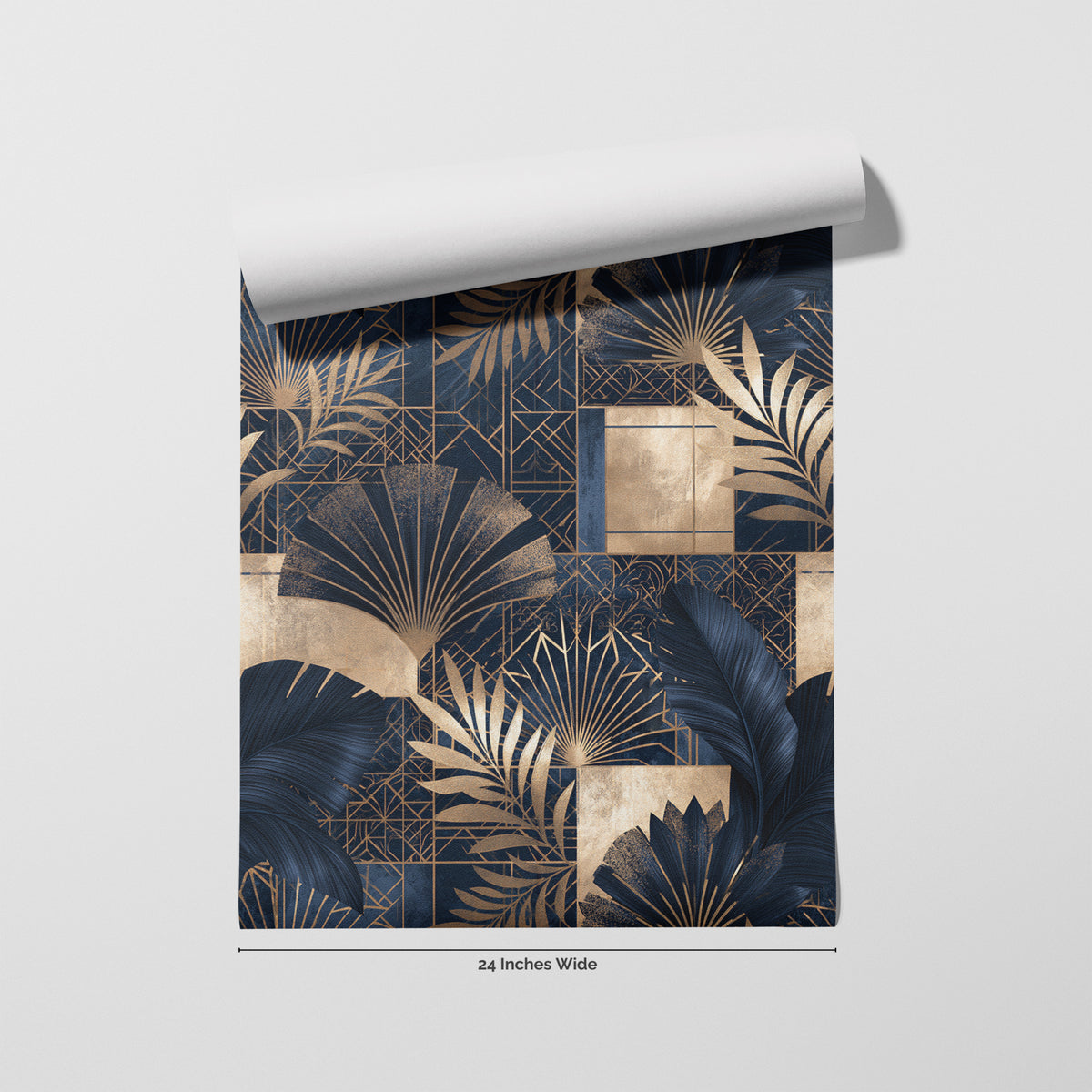 Cobalt Gala wallpaper roll, 24 inches wide