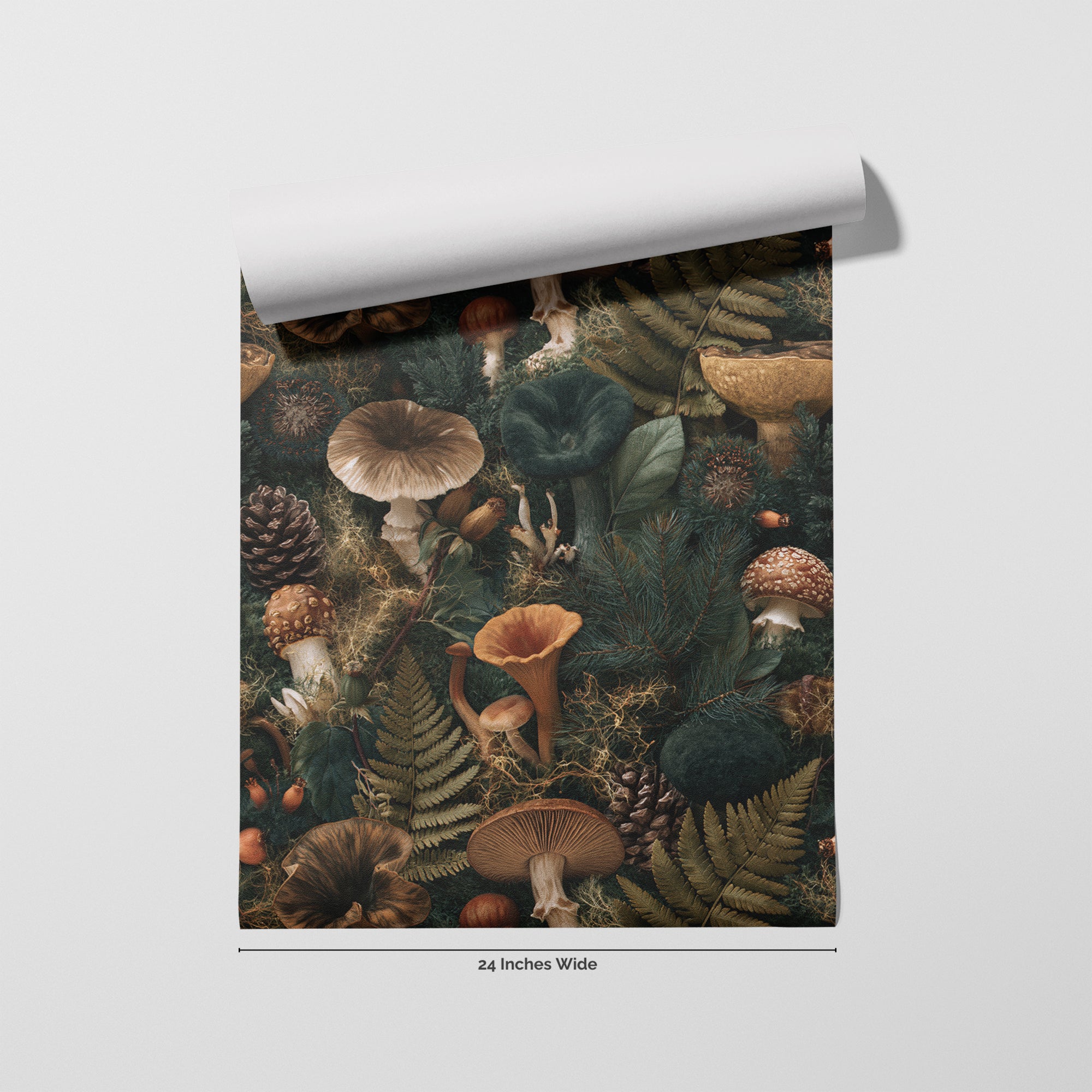 Chanterelle Woods wallpaper roll, 24 inches wide