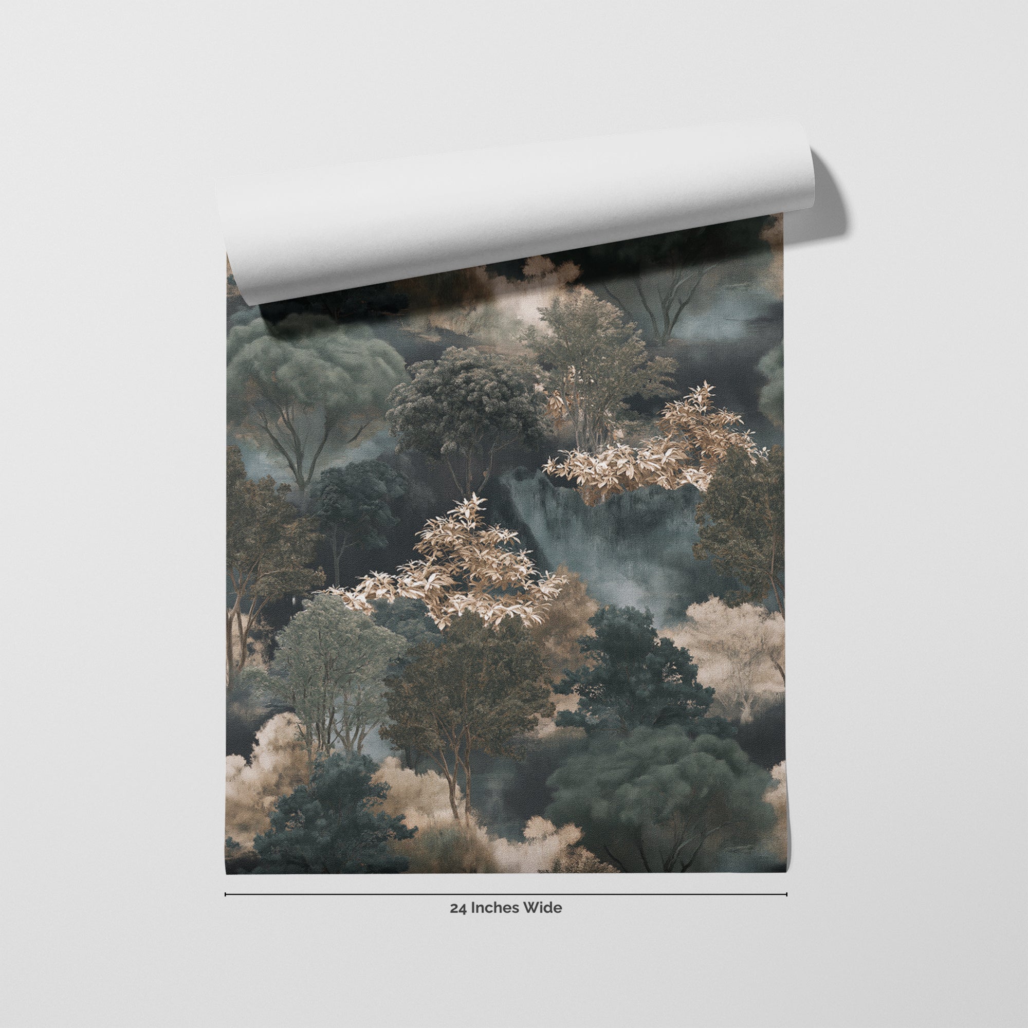 Silver Arbor wallpaper roll, 24 inches wide