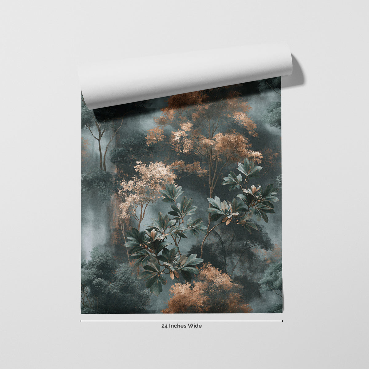 Copper Magnolia wallpaper roll, 24 inches wide