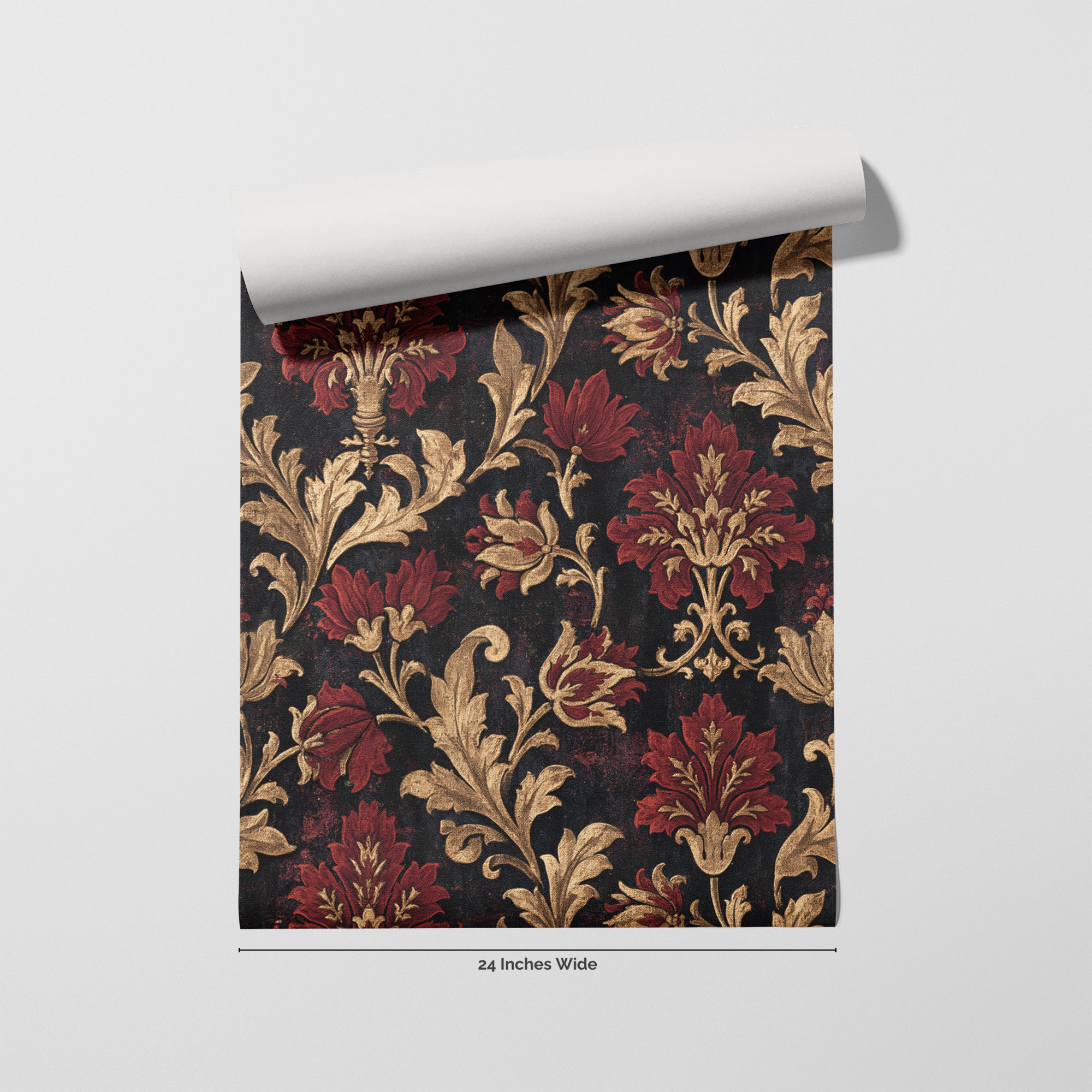 Crimson Reliquary wallpaper roll, 24 inches wide