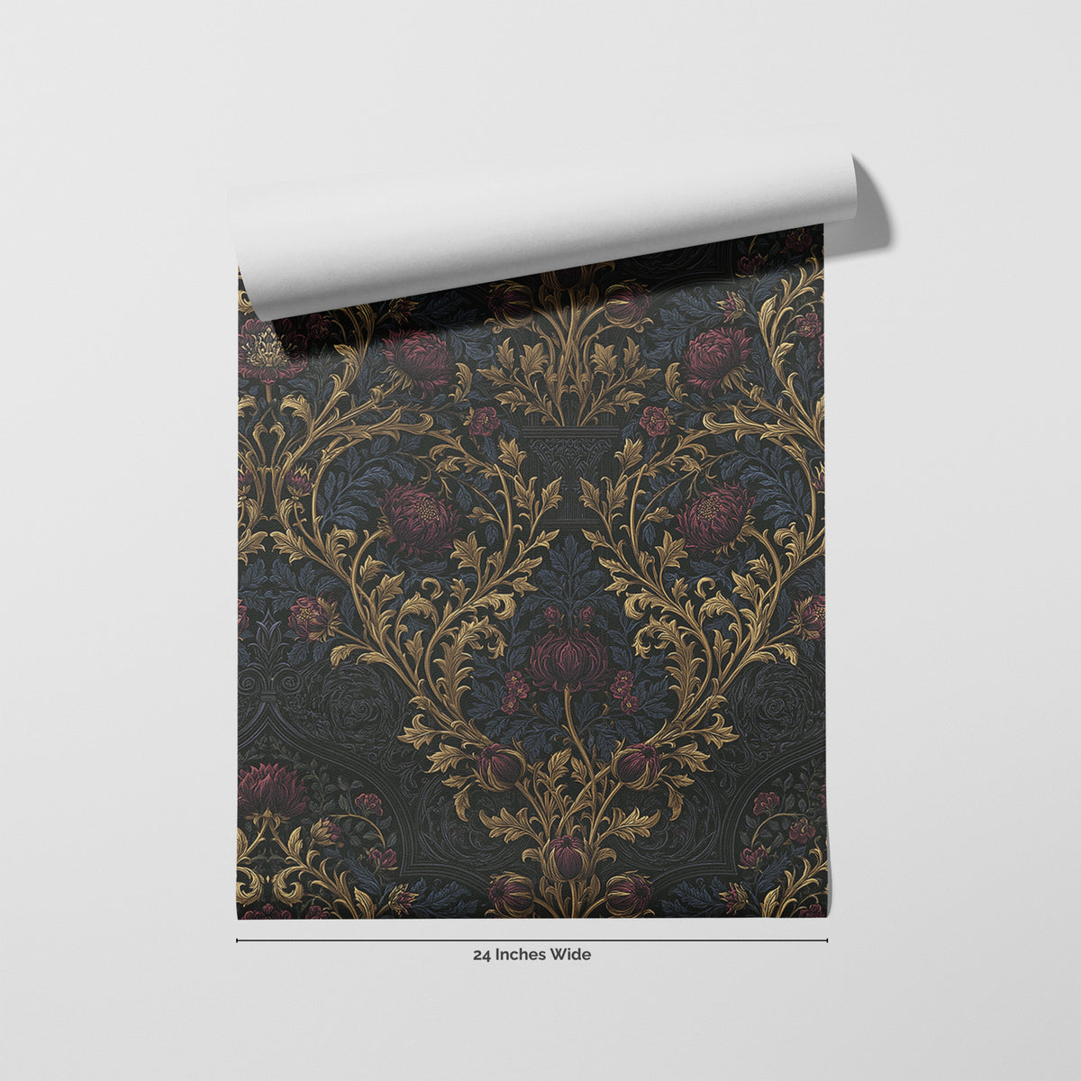 Abbey Gilt wallpaper roll, 24 inches wide