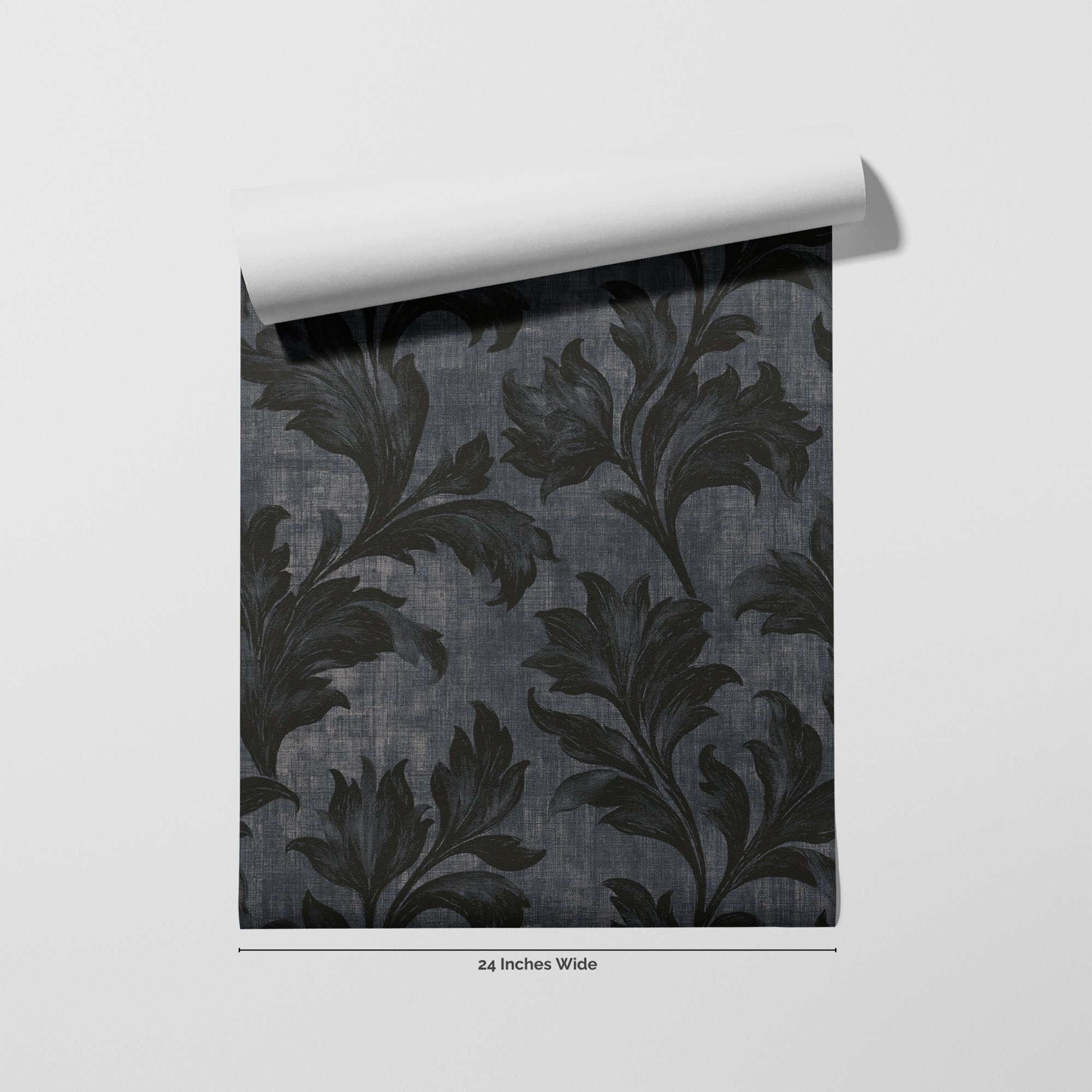 Nightfall Acanthus wallpaper roll, 24 inches wide