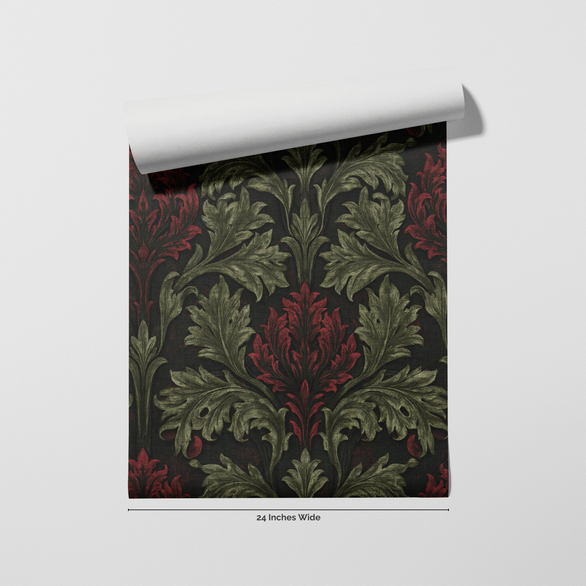 Moss Artichoke wallpaper roll, 24 inches wide